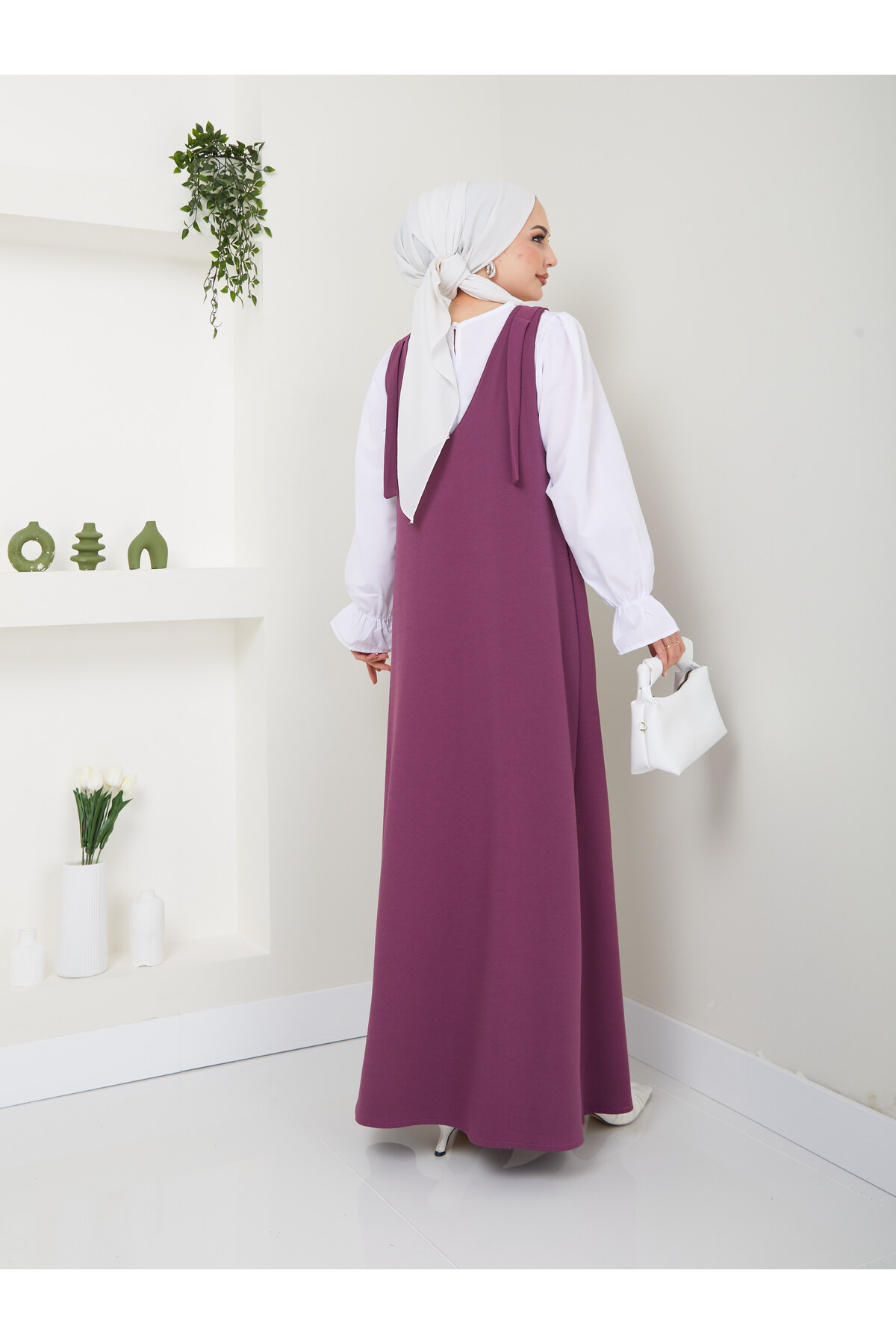 VOLT CLOTHİNG-Γυναικείο πουκάμισο 2 τεμαχίων φόρεμα Gilet 4