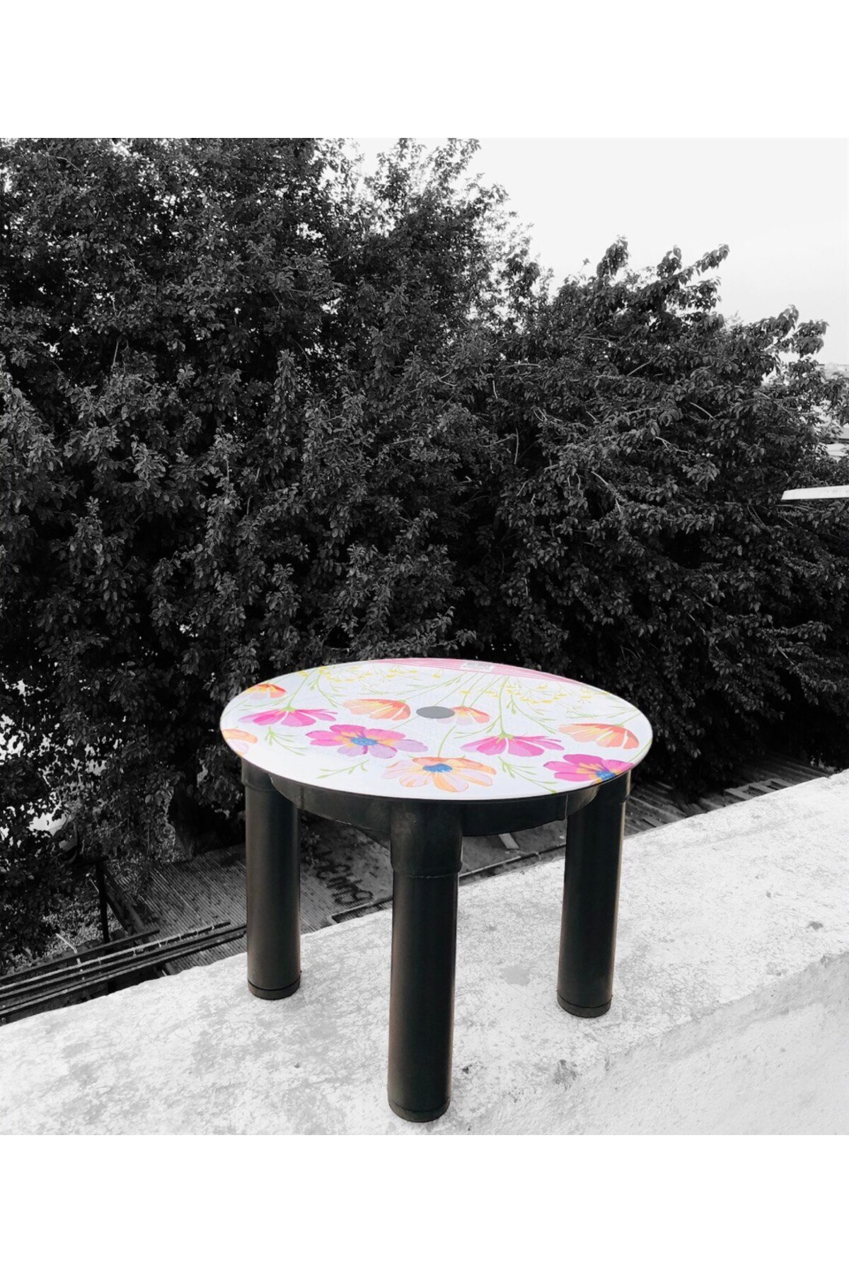 Metler Plastik Banyo Taburesi  Desenli Tabure Plastik Ayak Kaymaz Beyaz Yuvarlak Banyo Taburesi