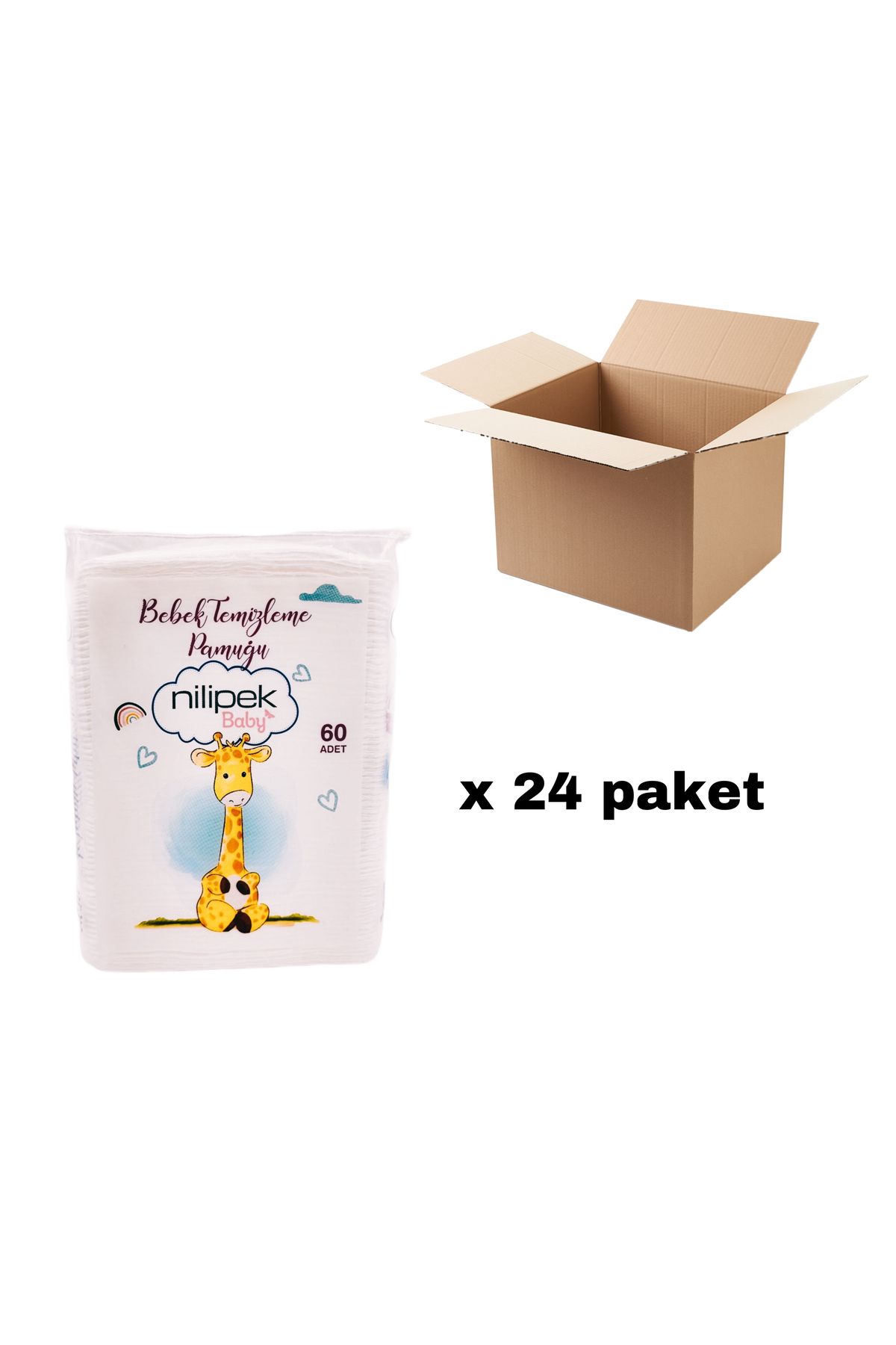 Bebek Temizleme Pamuğu 1 koli (24 paket)