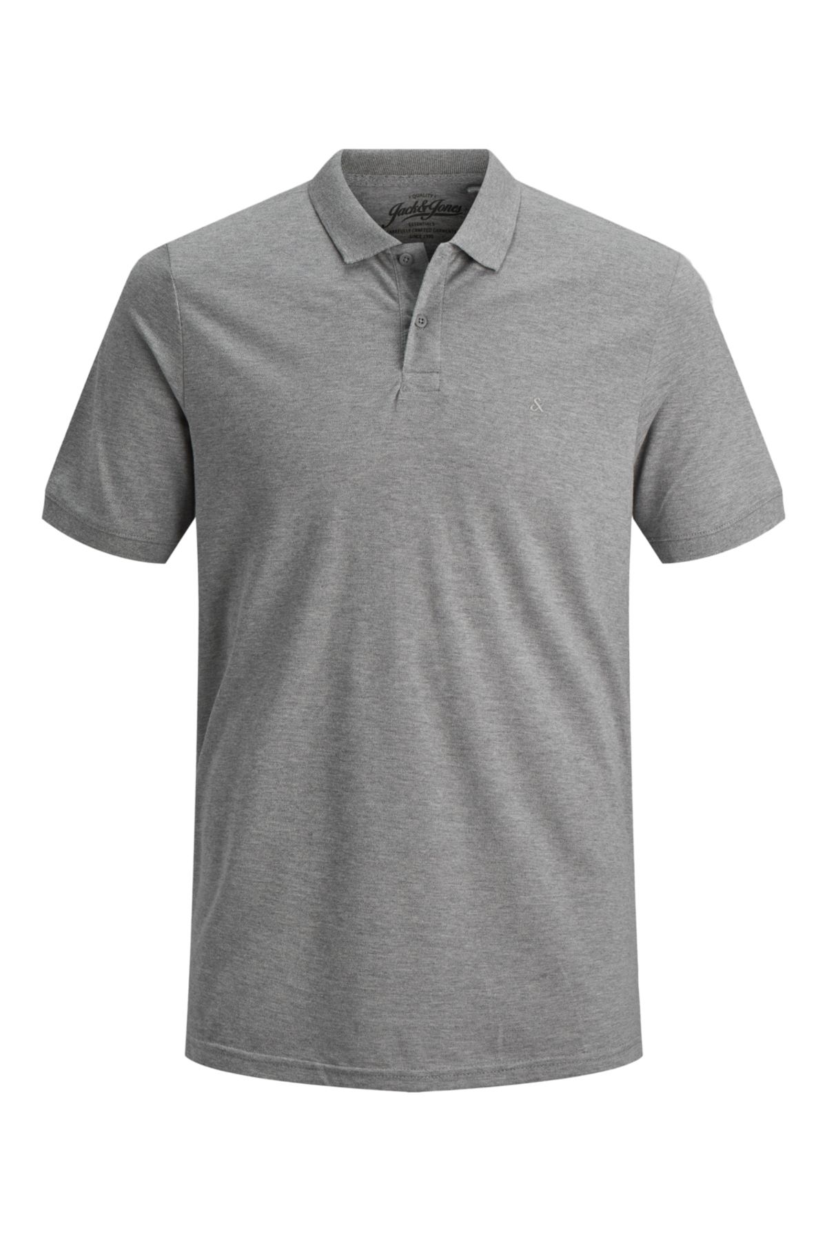 تی شرت یقه پولو خاکستری مردانه POLO SS NOOS T اورجینال Jack Jones Jack & Jones