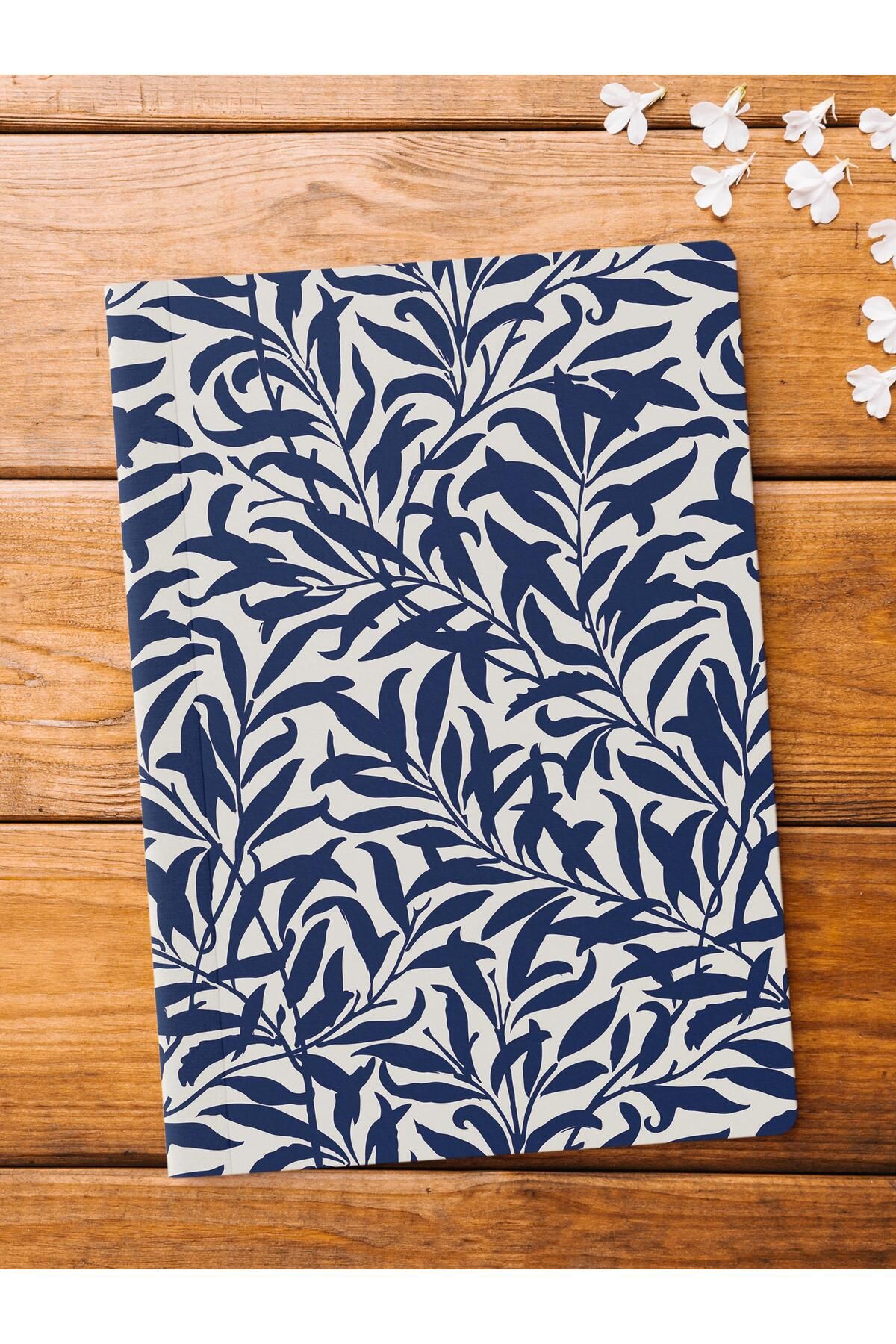 Postifull-Unlined Notebook, Blue Boho Pattern Notebook, Notepad, Intellect and Memory Notebook, 64 Pages, 14*21cm 1