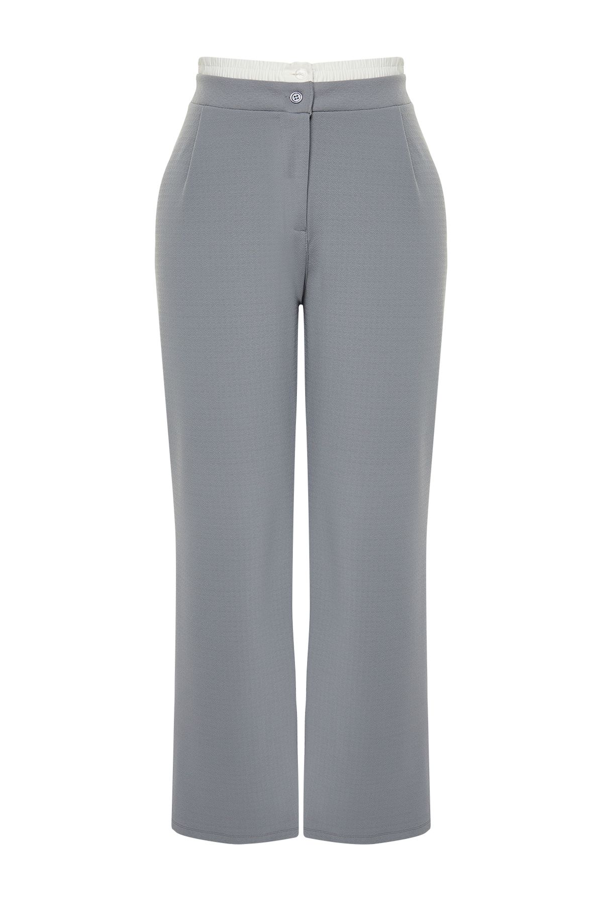 Trendyol Curve-Graue Strickhose mit Taillendetail TBBSS24AR00000 7