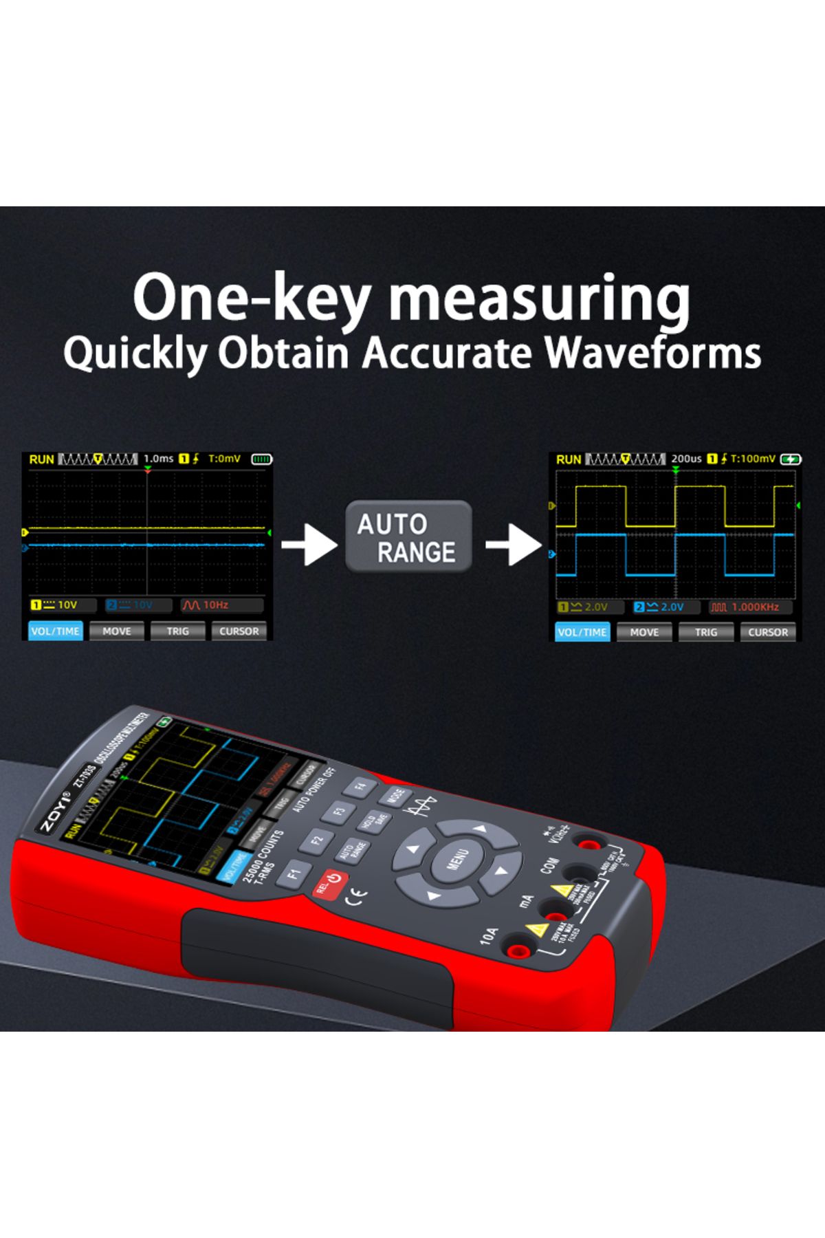 ZOYI-ZT-703S 3-in-1 Oscilloscope Multimeter 3.5 Inch IPS Display 25000 Counts 4