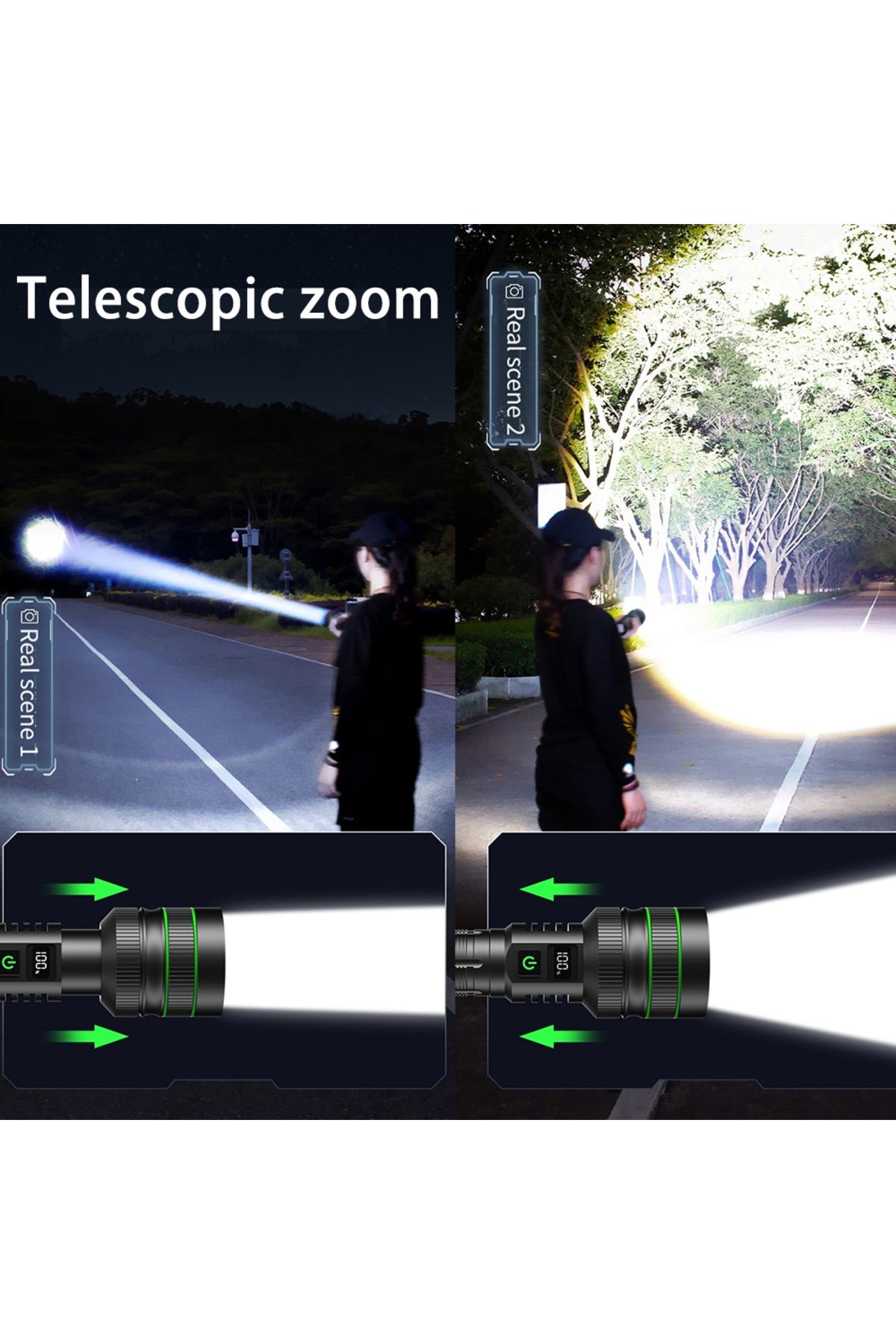KENSUN-High Power Led Flashlight Usb Rechargeable Super Long Range Tactical Torch Strong Light Lamp Outd... 3