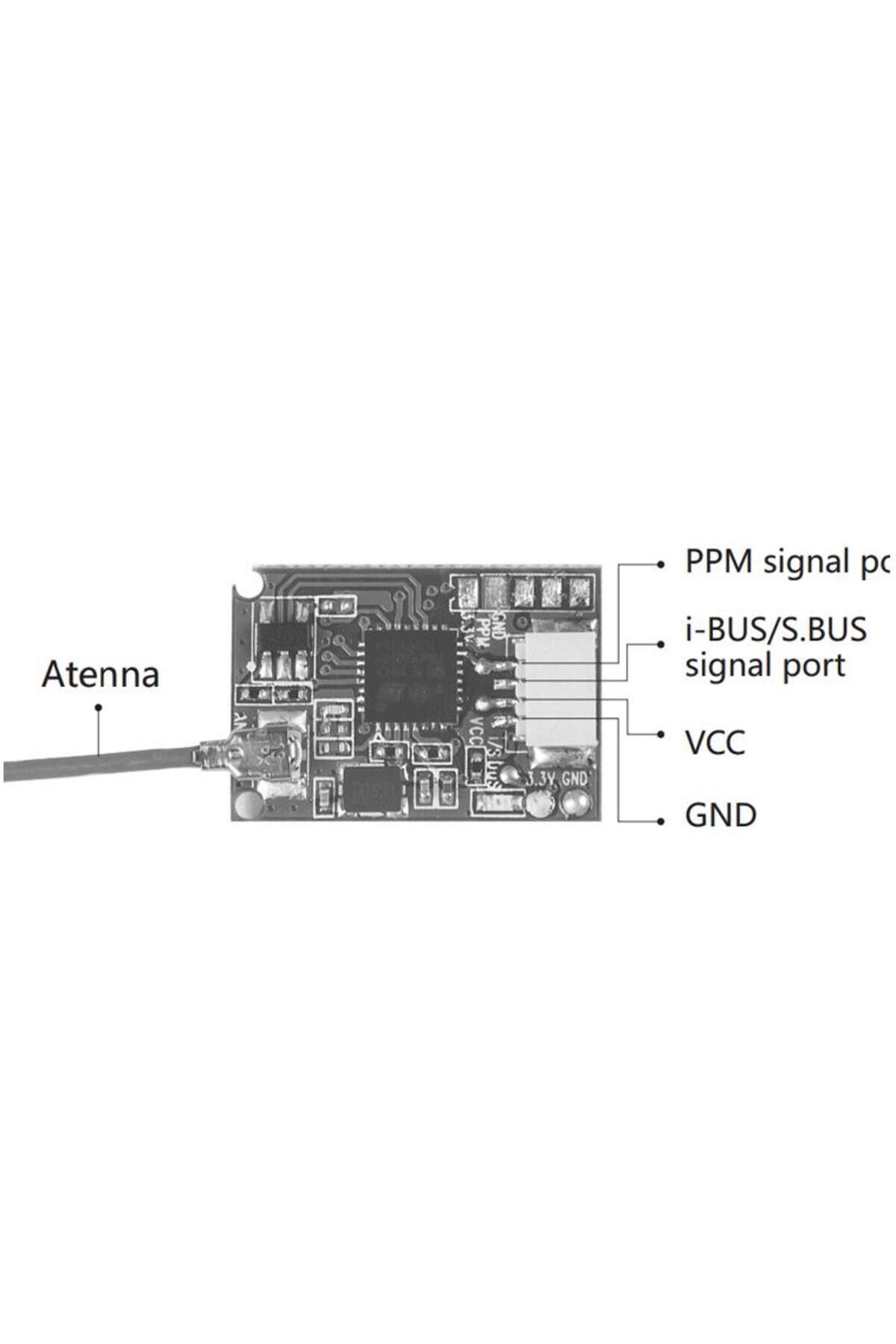 uuustore-Flysky FS-A8S Mini Receiver Metal Radio System for RC Quadcopter FPV Racing Drone 2.4G 8CH 4