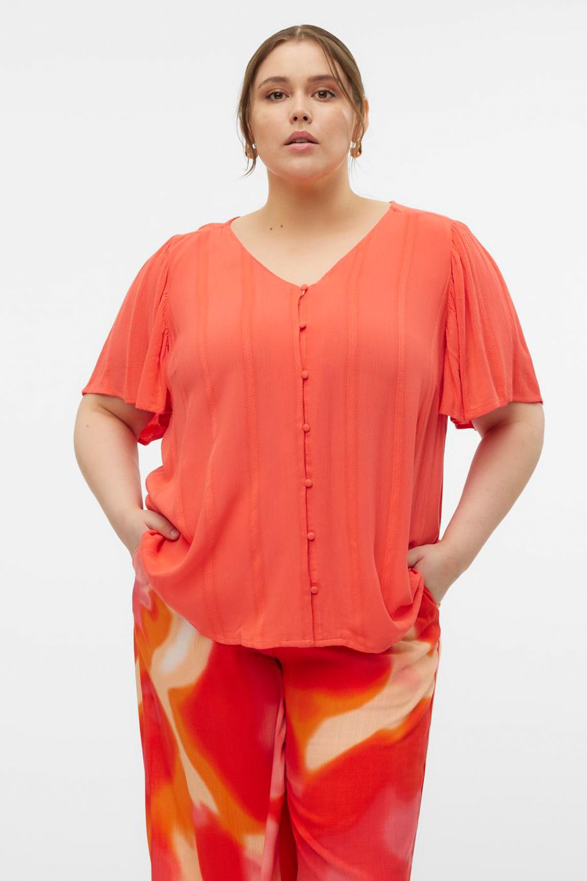 Veromoda Curve-VMCKANVA SS TOP WVN GA CUR 6