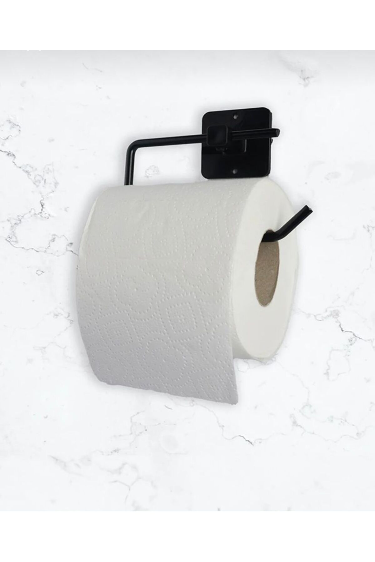 EVALUX-Black Adhesive Open Toilet - Paper Holder/WC Paper Holder 2