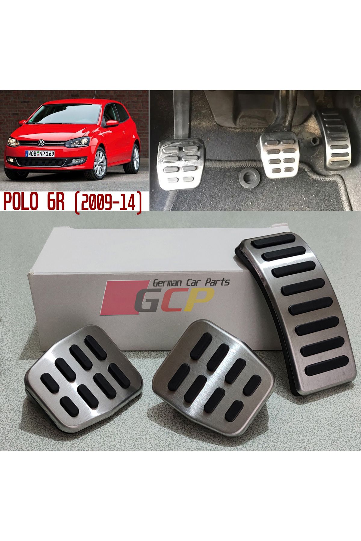 GCP German Car Parts POLO 6R Pedal Set POLO 6R Chrome Sports Pedal Accessory Compatible Trendyol