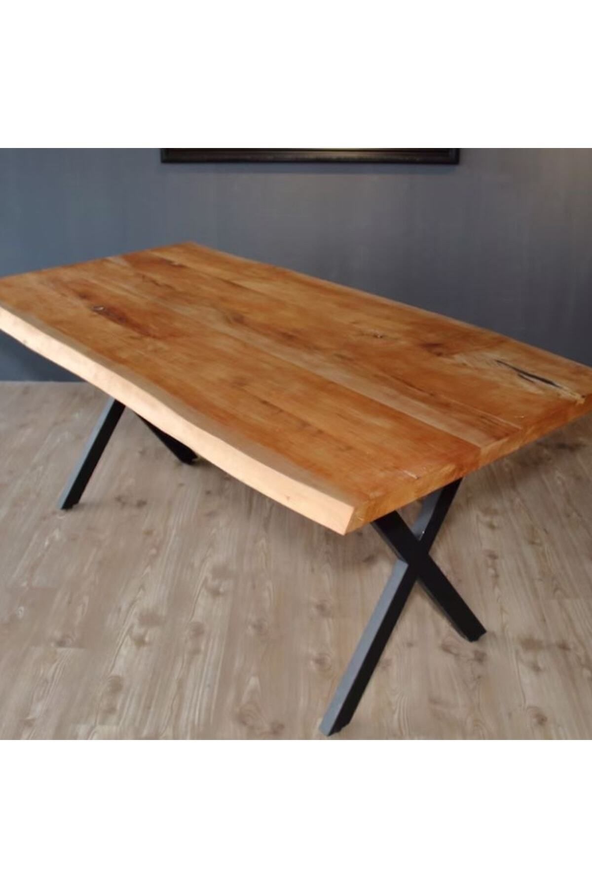 Metal Ayak Masa Ayağı Ahşap Kütük Masif Çalışma Yemek Mutfak Ofis Masası Retro Ayak 2 Adet 70 Cm - 4