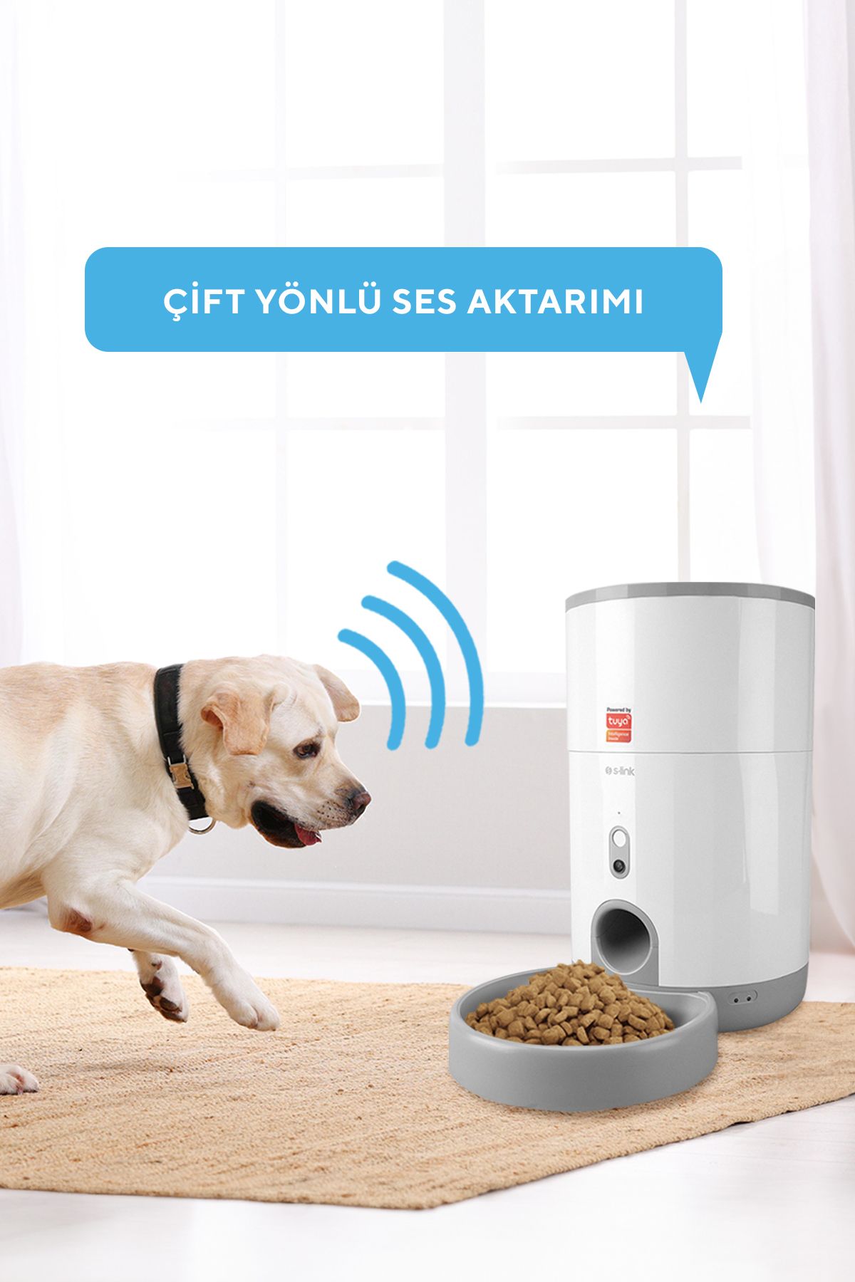 S-LINK-SL-21 Automatic Feed Container 2.6l Capacity 720p Camera Cat Dog Feeder 6
