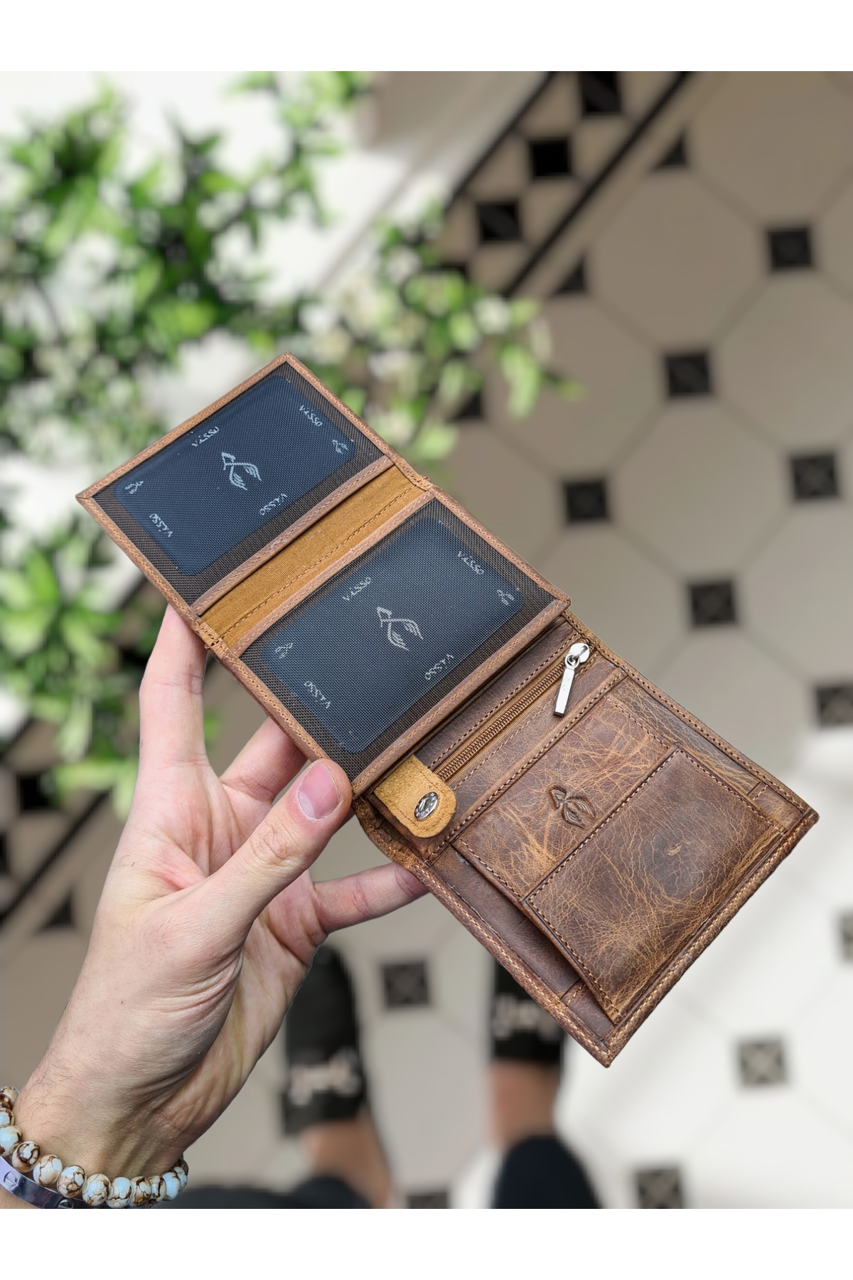 کیف پول مردانه قهوه ای Visso leather | 111 FM  Ay Yıldız - Göktürk اورجینال - تصویر 5