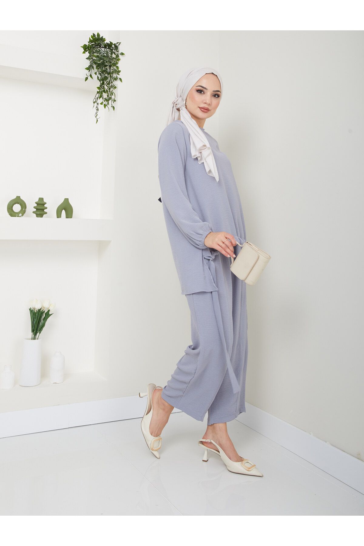VOLT CLOTHİNG-Дамски комплект шалвар хиджаб 3