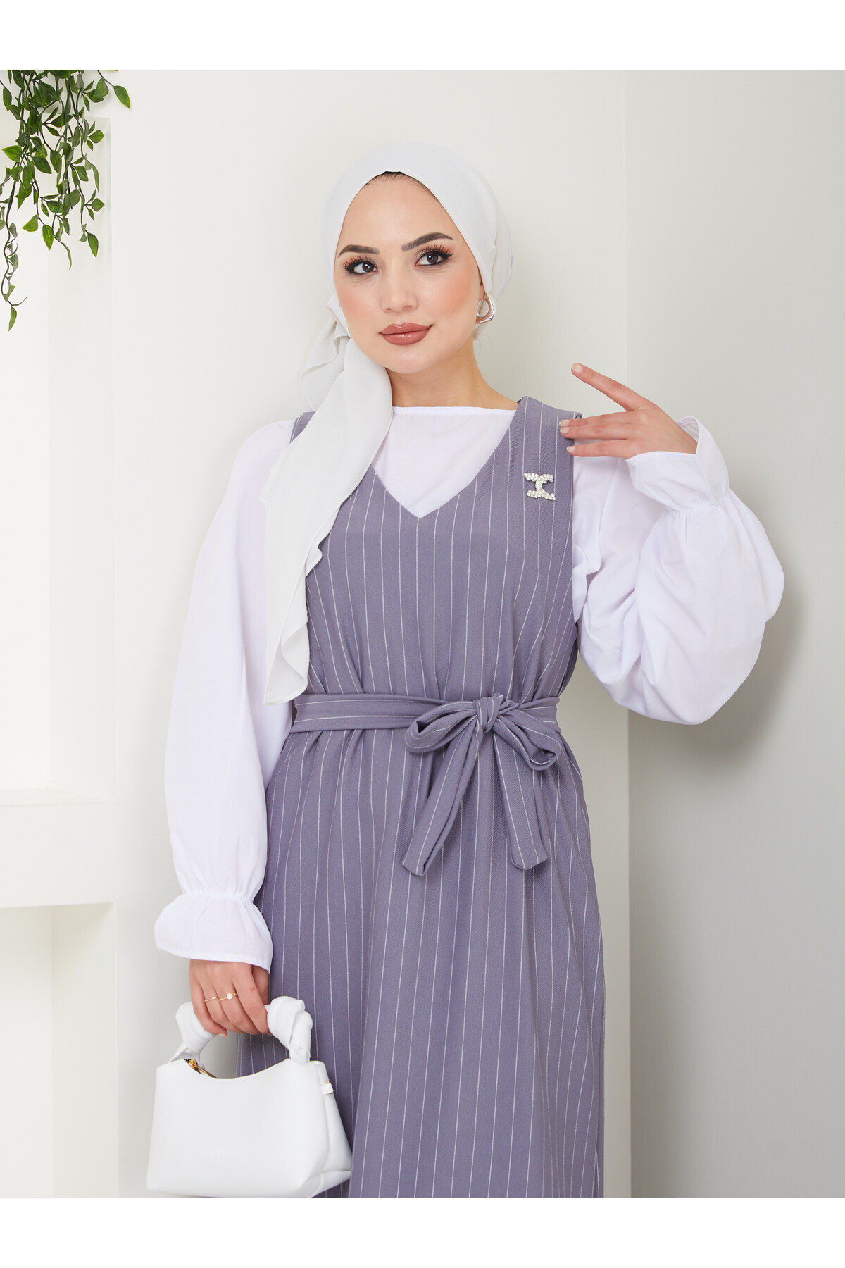 VOLT CLOTHİNG-Rochie de damă în dungi 5