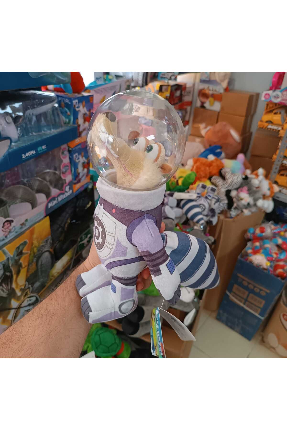 LRS STORE-Original Licensed Ice Age Toy Astronaut Plush Figure with Scrat Squirrel Helmet 27 cm 4