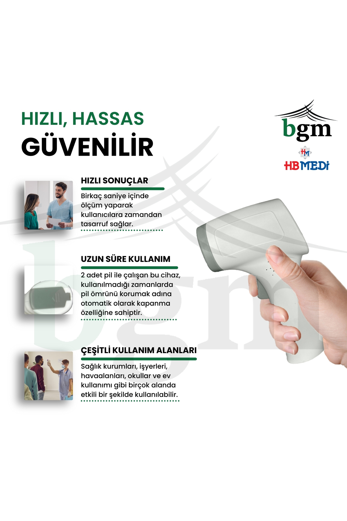 Temassız Ateş Ölçer Kızılötesi Termometre Ateş Ölçer 3