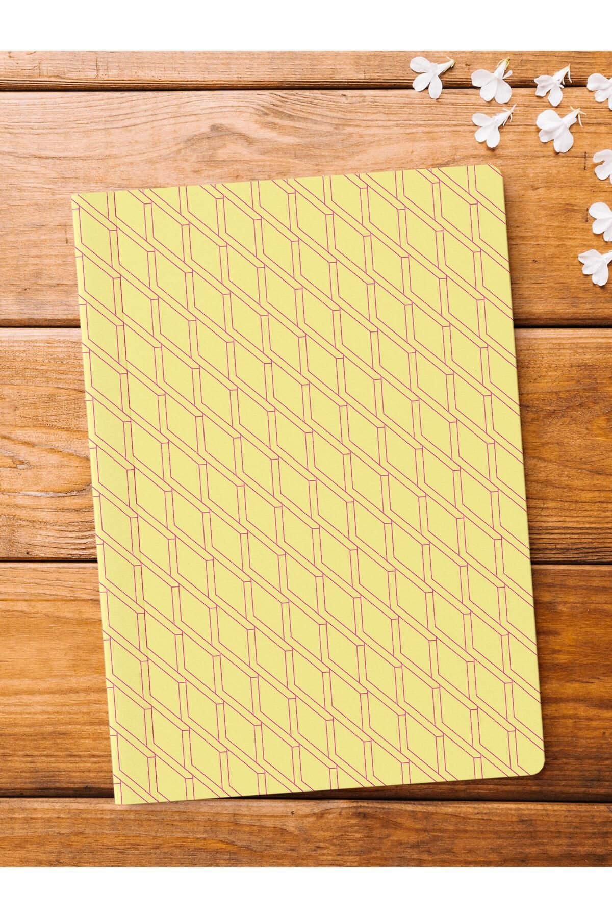 Postifull-Unlined Notebook, Yellow and Patterned Notebook, Notepad, Intellect and Memory Notebook, 64 Pages, 14*21cm 1