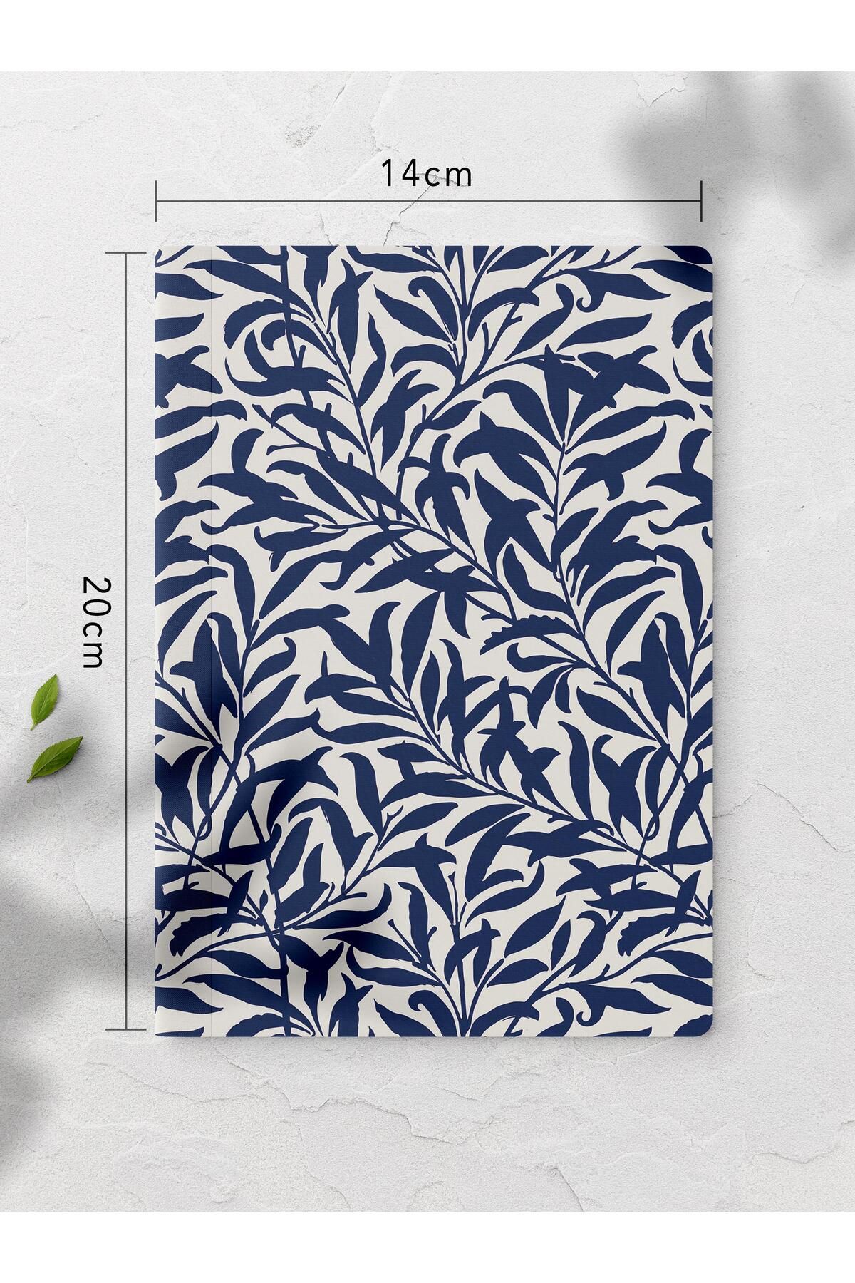 Postifull-Unlined Notebook, Blue Boho Pattern Notebook, Notepad, Intellect and Memory Notebook, 64 Pages, 14*21cm 2