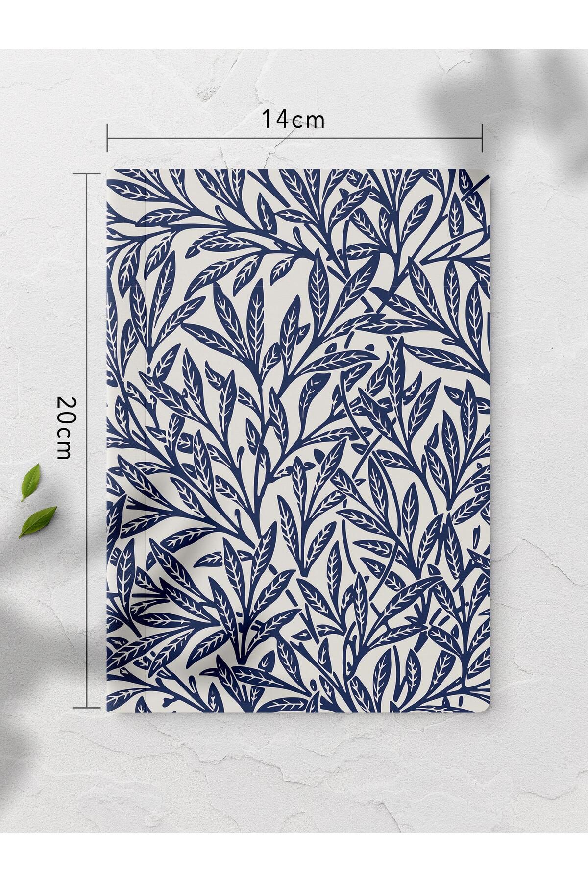 Postifull-Unlined Notebook, Blue Boho Pattern Notebook, Notepad, Intellect and Memory Notebook, 64 Pages, 14*21cm 2