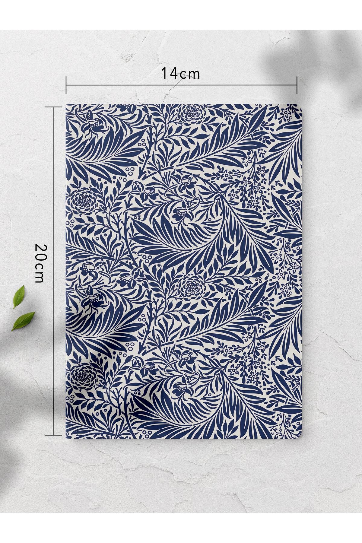 Postifull-Unlined Notebook, Blue Boho Pattern Notebook, Notepad, Intellect and Memory Notebook, 64 Pages, 14*21cm 2