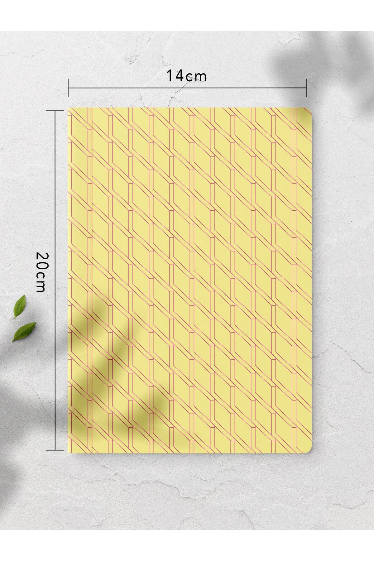 Postifull-Unlined Notebook, Yellow and Patterned Notebook, Notepad, Intellect and Memory Notebook, 64 Pages, 14*21cm 2