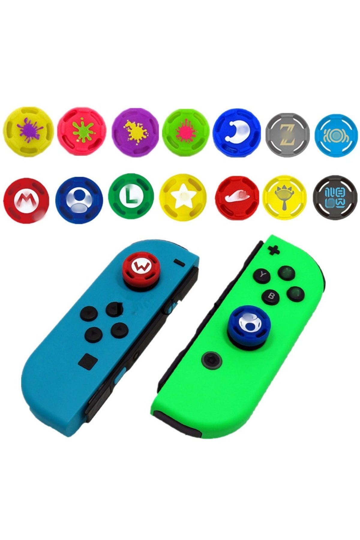 TOYILUYA-2pcs Silicone Analog Thumb Stick Grips Caps For Nintend Switch Ns Oled Lite Controller Sticks Cap... 2