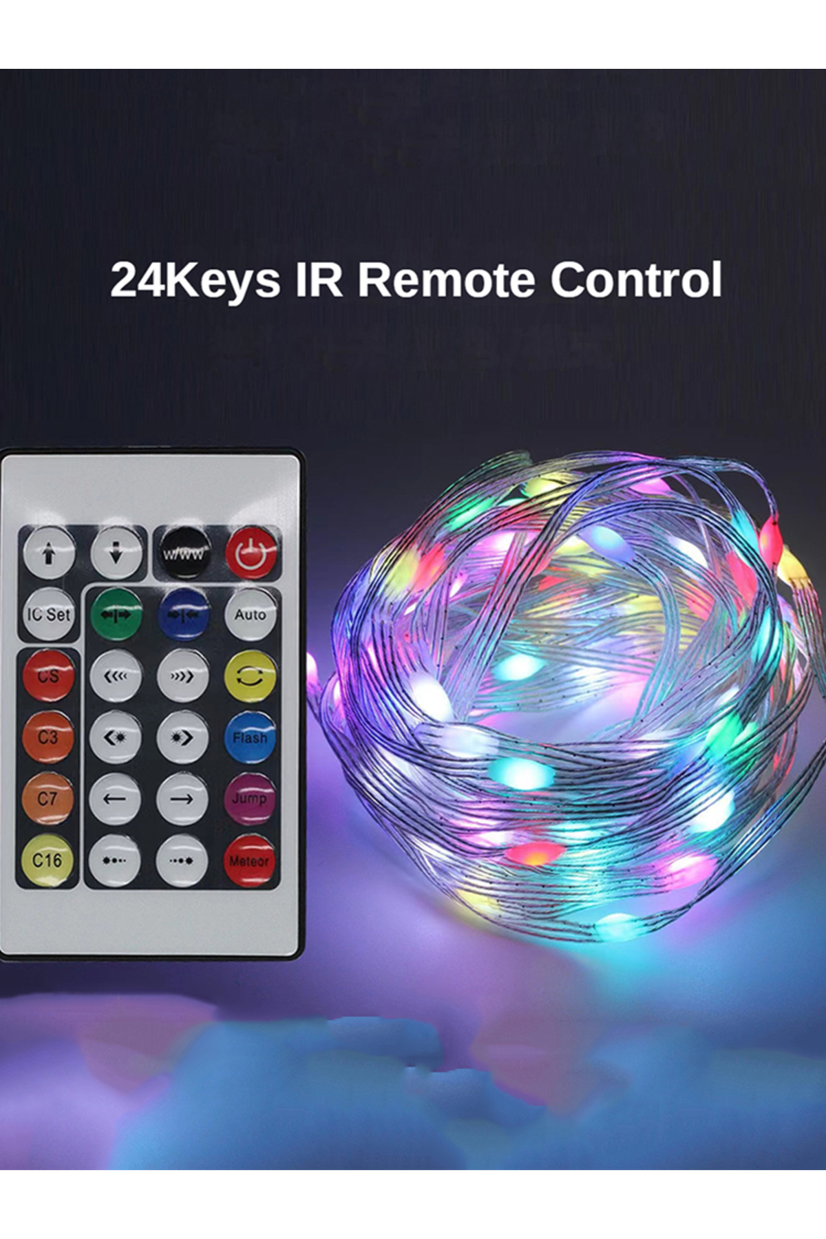 IQXA-Fairy Light Bluetooth LED String RGB Dream Color Addressable Party Christmas Lights 8