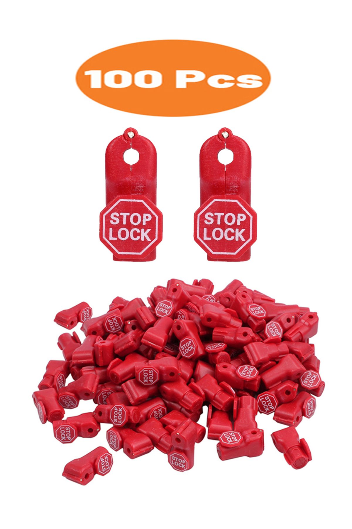 Elice-100 pcs/Bag Red 6mm EAS Security Tag stop lock hook security display hook  Anti Theft Stoplock 8