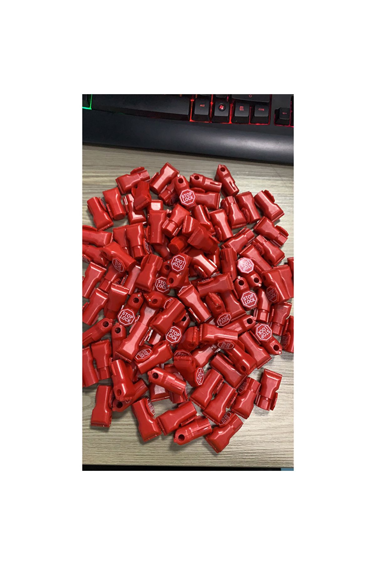 Elice-100 pcs/Bag Red 6mm EAS Security Tag stop lock hook security display hook  Anti Theft Stoplock 5