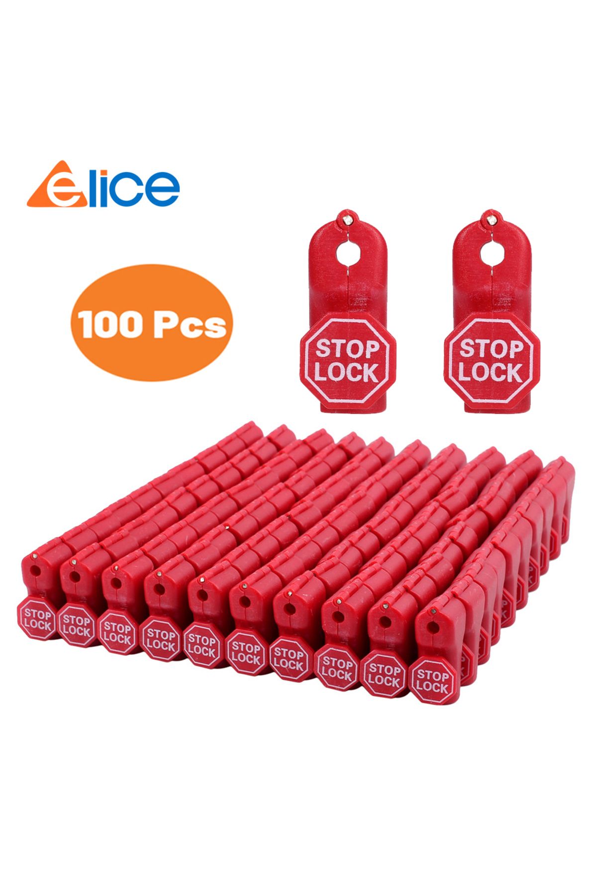 Elice-100 pcs/Bag Red 6mm EAS Security Tag stop lock hook security display hook  Anti Theft Stoplock 7