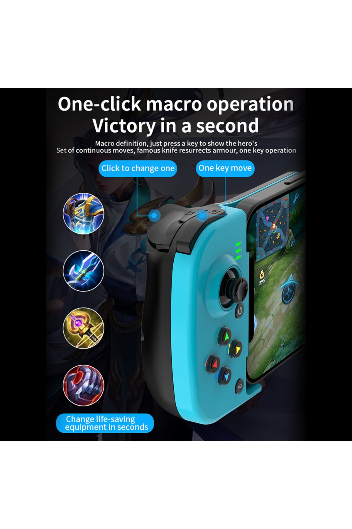 ALLOYSEED-D3 Type-C Gamepad Telescopic Mobile Phone Bluetooth-compatible 5.0 Wireless Game Controller for P... 4