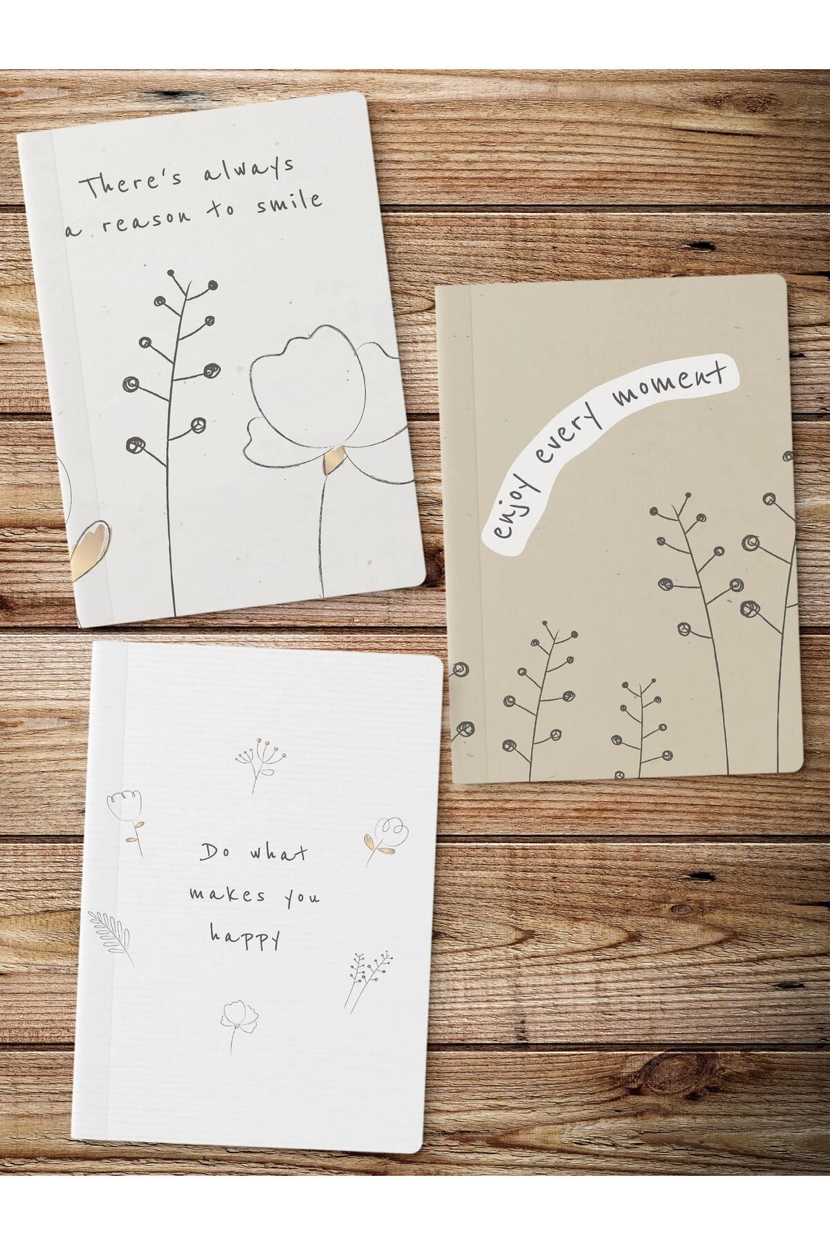 Postifull-Unlined Notebook Set, 3 Notepads, Notebook Journal Set, Memory Book, 64 Pages Medium Size 2