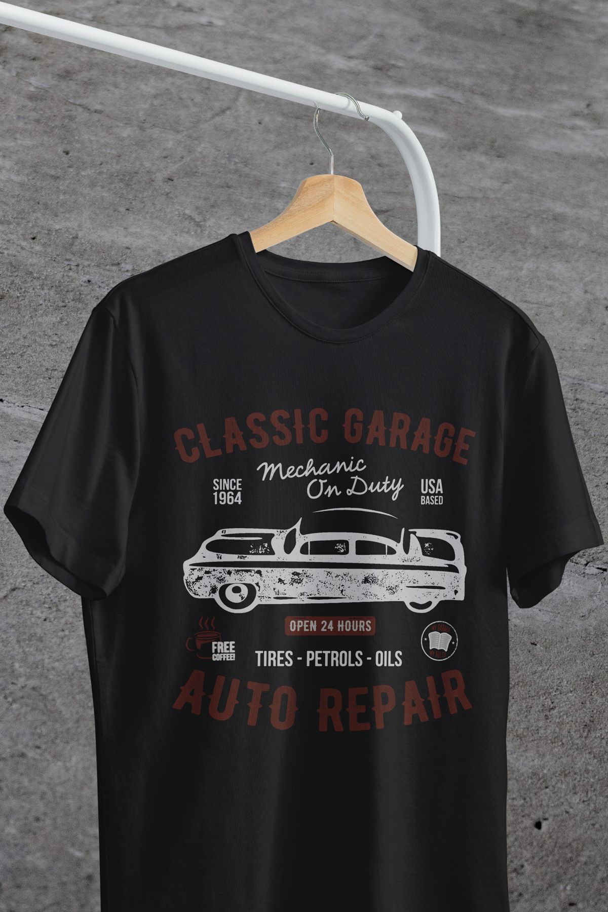 MYADA Classic Garage Auto Repair Printed Car Printed Oversize T Shirt Trendyol