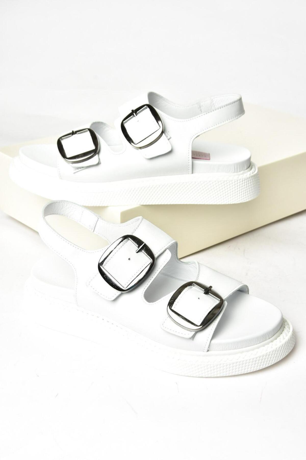 صندل زنانه سفید Fox Shoes | P5400328 اورجینال - تصویر 6