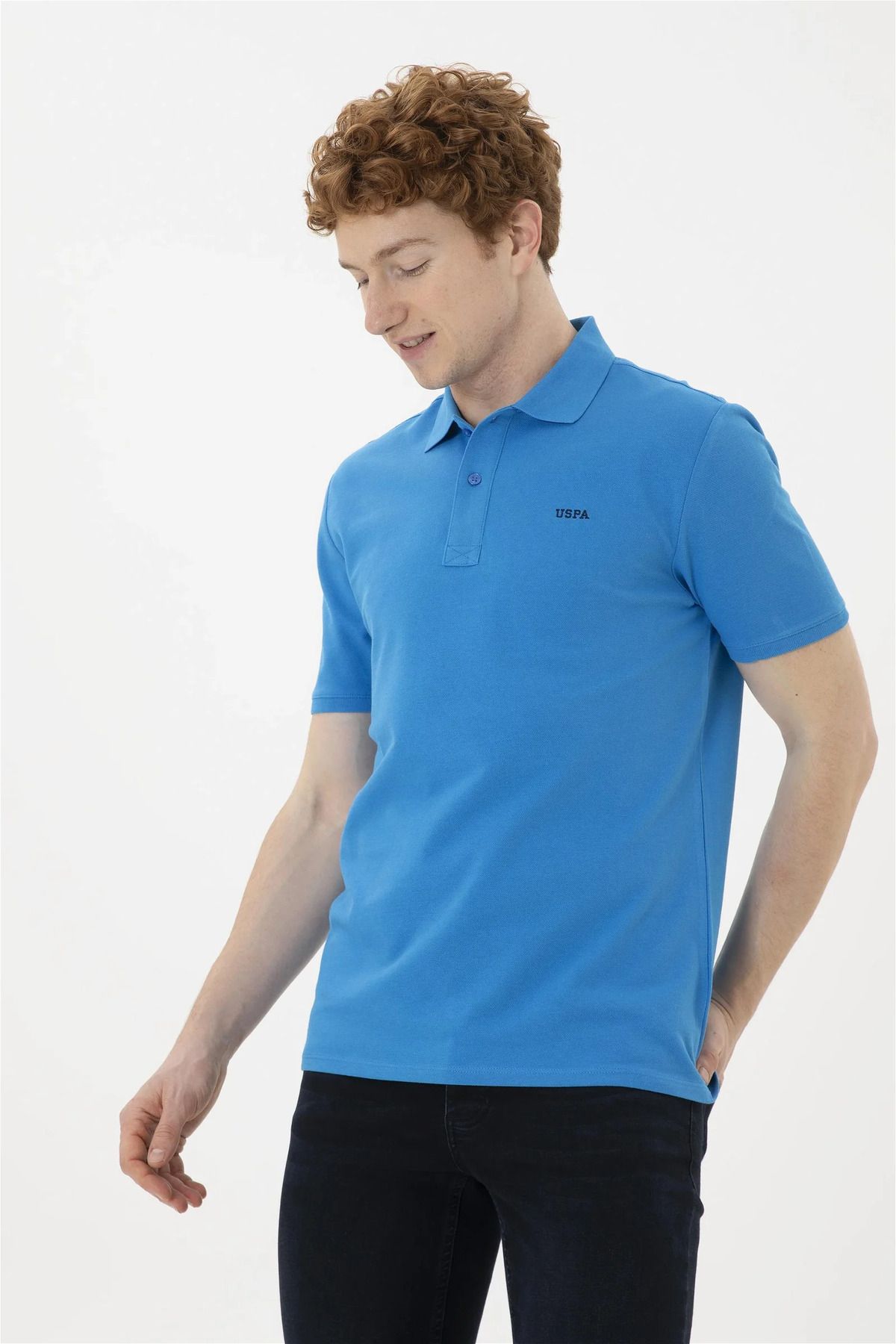 تی شرت یقه پولو آبی مردانه پایه اصلی چوگان ASSN U.S. Polo Assn.