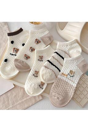 BGK STND 5'li Kabartmalı Ayıcık Desenli Çorap Klasik