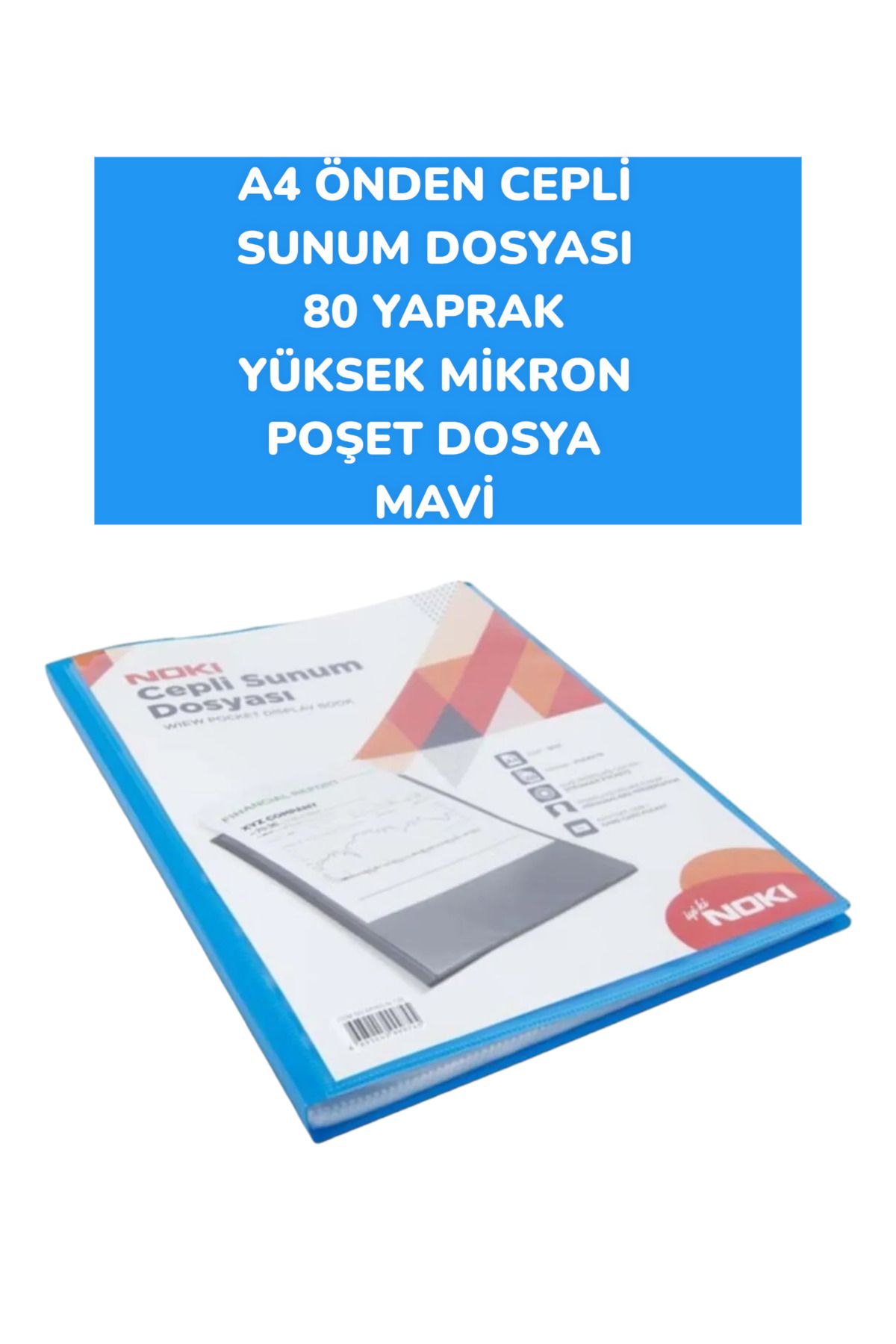 SEYFİKİRTASİYE-A4 High Micron 80 Sheets Presentation File - Front Pocket and Poset File Noki 1