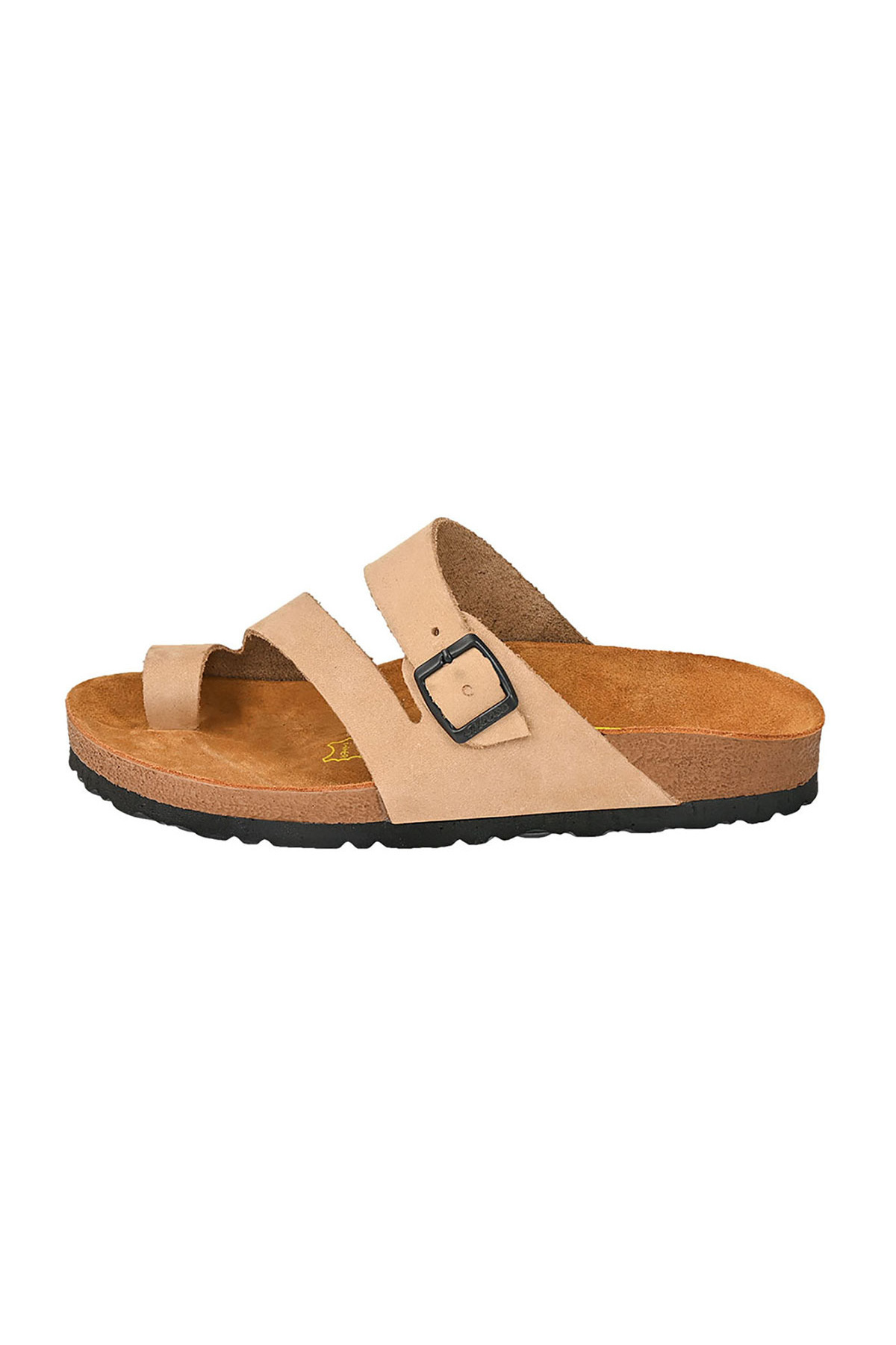 Moosefield-Genuine Leather Beige Women's Slippers 4