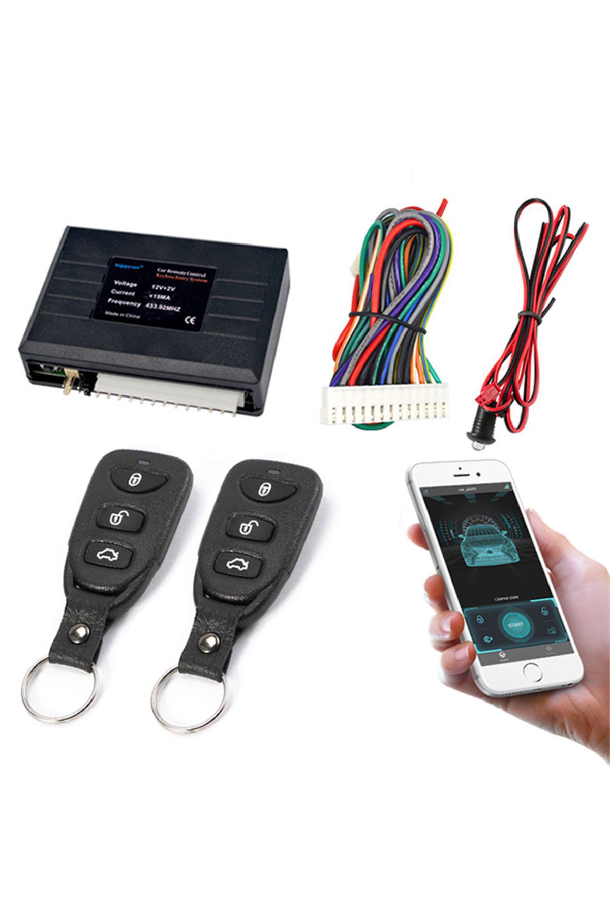 hippcron-Universal Car Alarm Systems Auto Remote Central Kit Door Lock Keyless App With Remote Contr Entry... 8