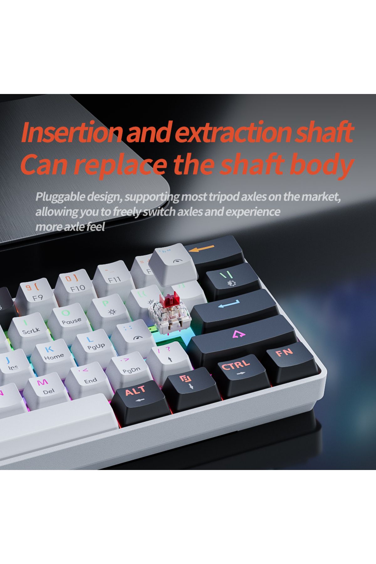 MUCAI-Mk61 Usb Gaming Mechanical Keyboard Red Switch 61 Keys Wired Detachable Cable Rgb Backlit H... 3