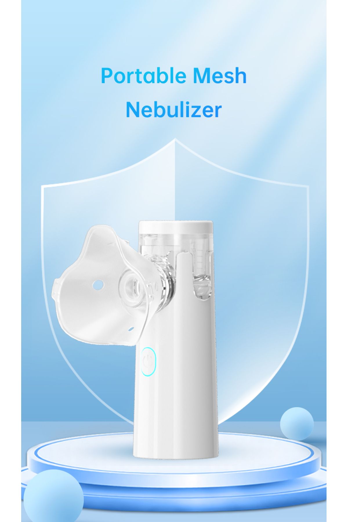 Fireurus-Portable Handheld Mesh Nebulizer Adults and Kids Travel-Friendly Inhalator for Home Use 4