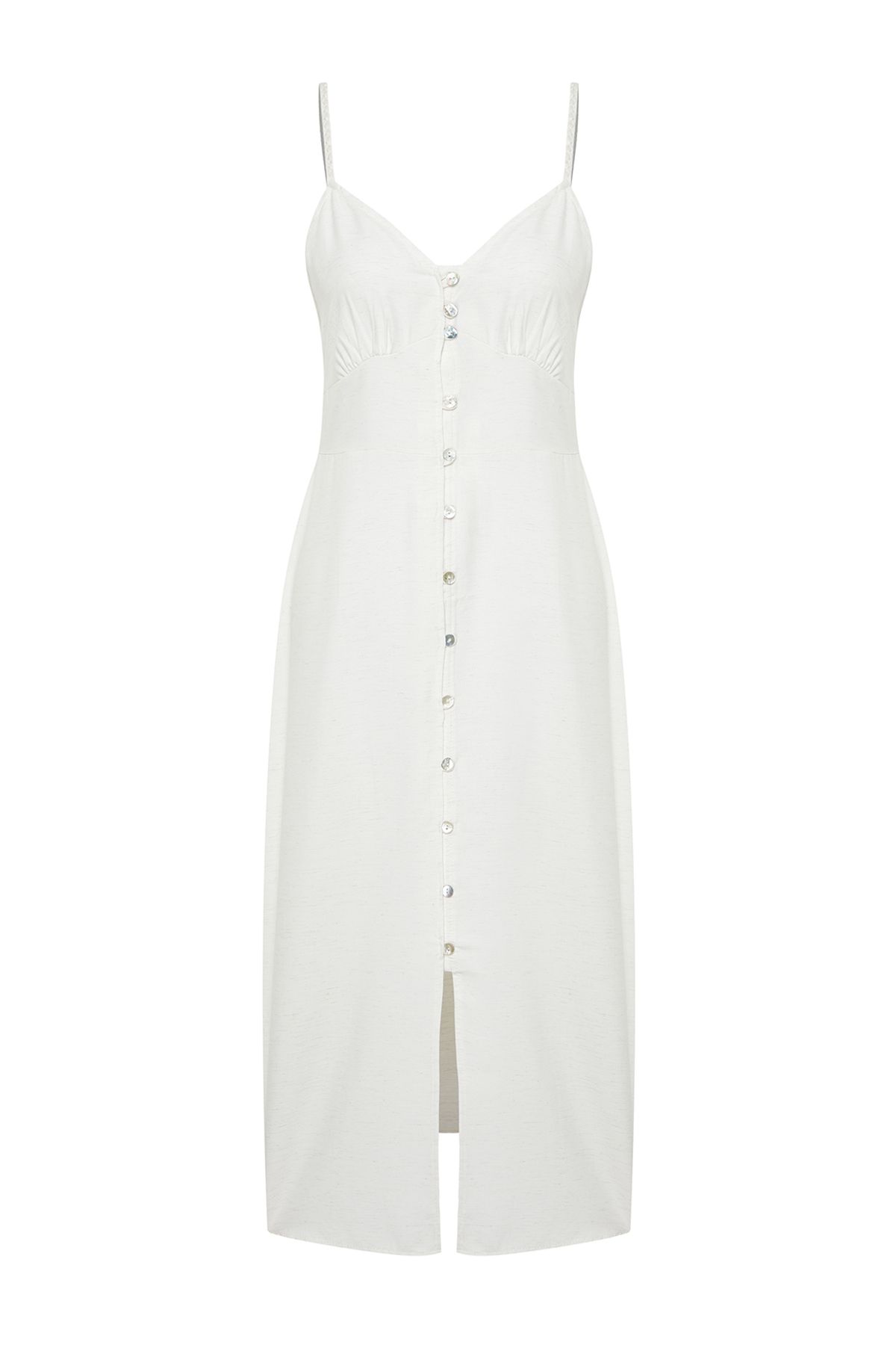 Trendyol Collection-Strandkleidung Ecru Midi-Webkleid TBESS24EL00153 7