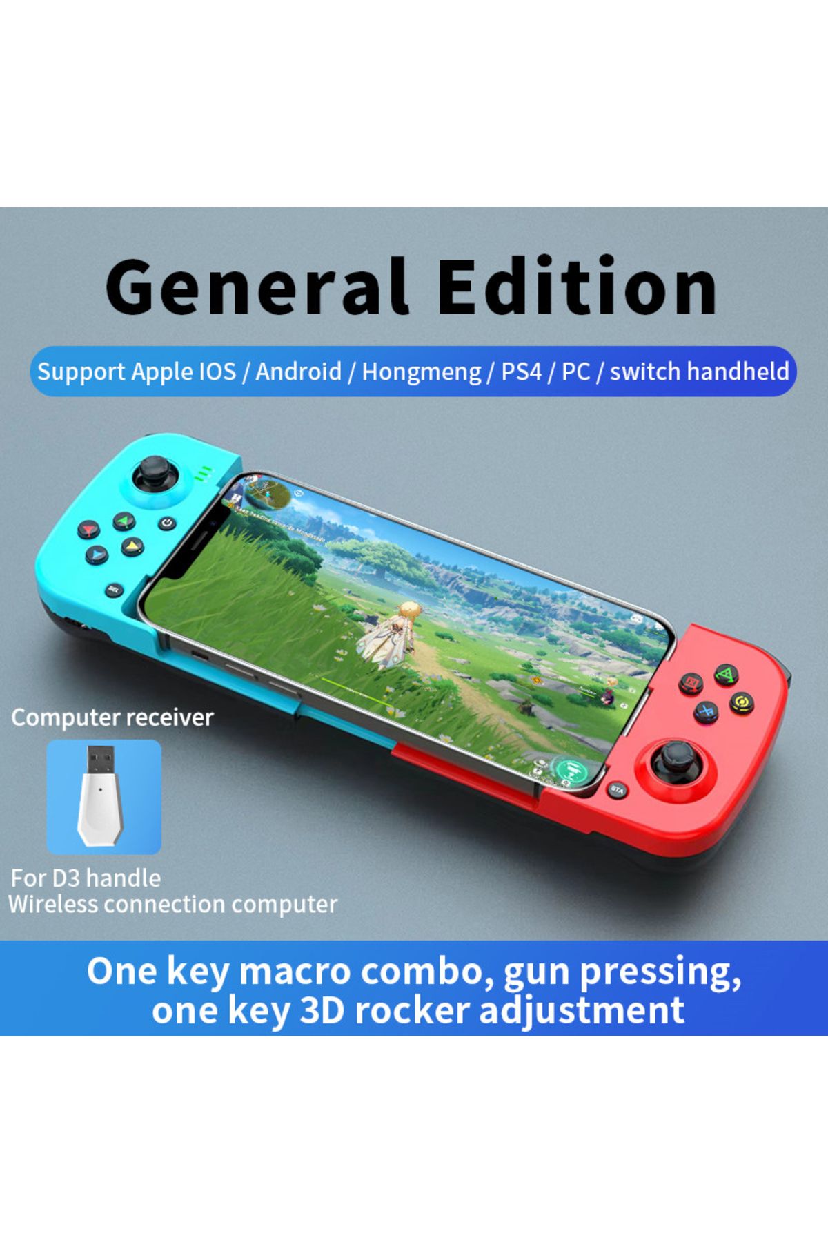ALLOYSEED-D3 Type-C Gamepad Telescopic Mobile Phone Bluetooth-compatible 5.0 Wireless Game Controller for P... 3