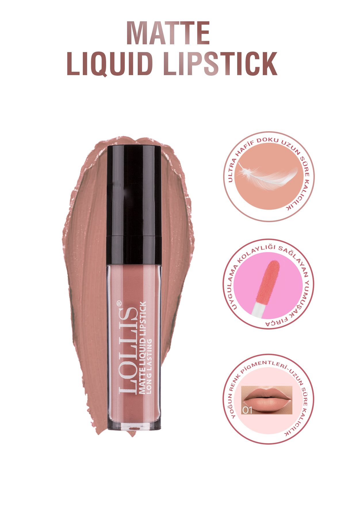 رژ لب مایع مات 01 / رژ لب مایع مات 01 Lollis
