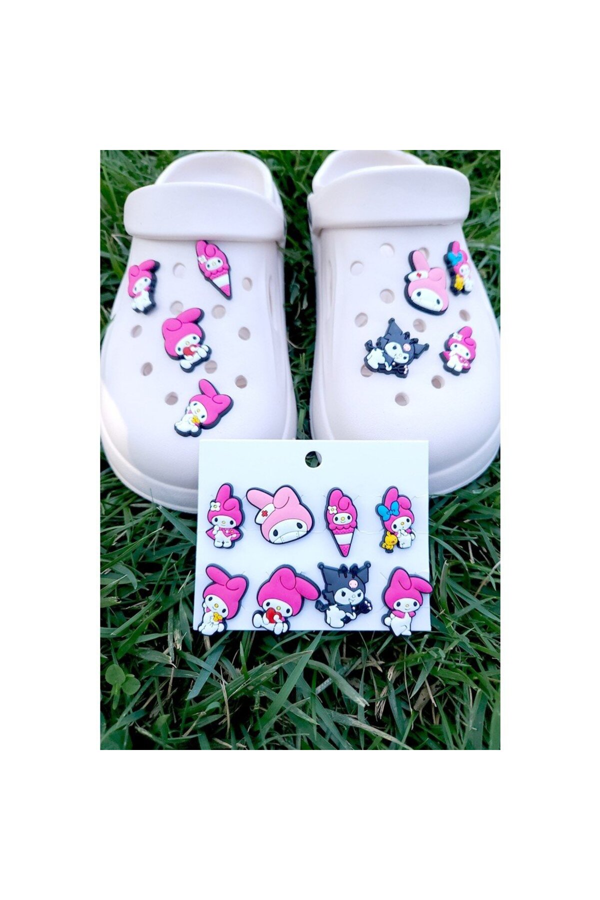 Genel Markalar Kuromi & Melody Jibbitz 8'li Terlik Süsü Crocs ve