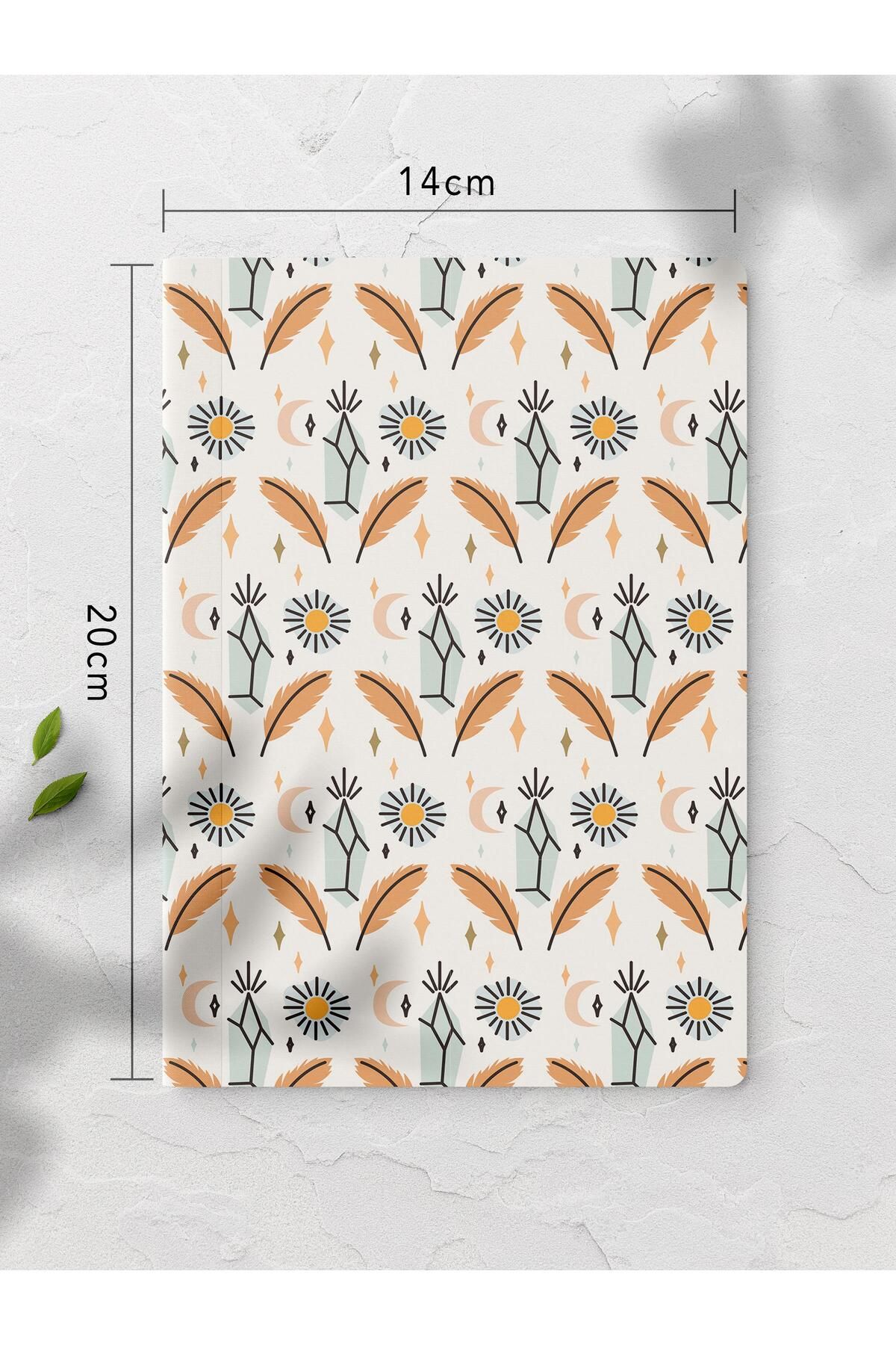 Postifull-Unlined Notebook, Boho Patterned Notebook, Notepad, Intellect and Memory Notebook, 64 Pages, 14*21cm 2
