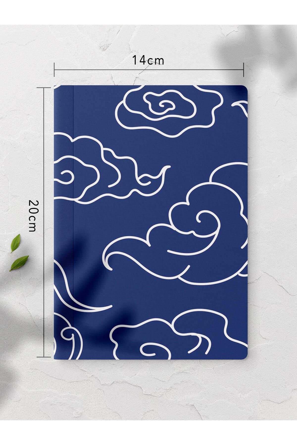 Postifull-Unlined Notebook, Blue and Patterned Notebook, Notepad, Intellect and Memory Notebook, 64 Pages, 14*21cm 2