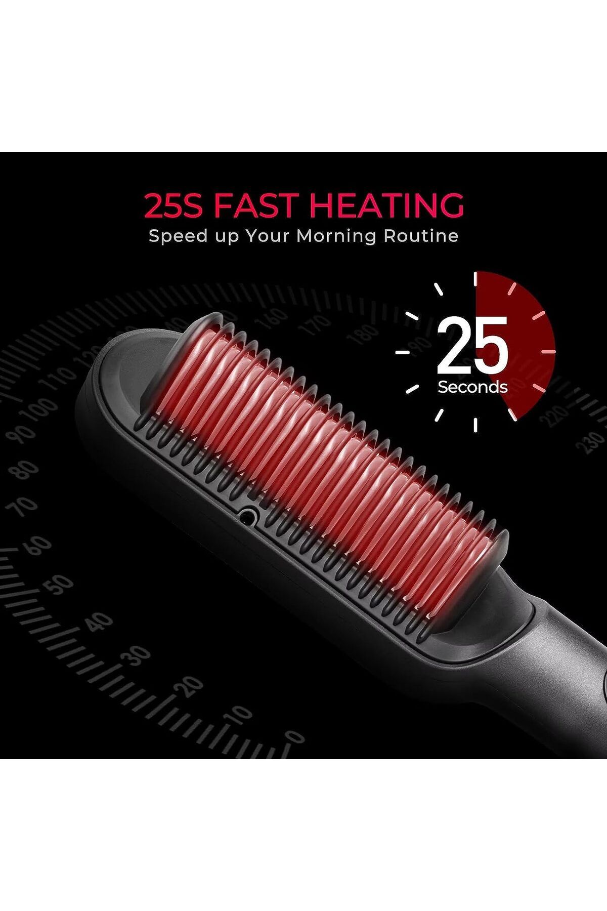 TYMO-Ring Plus Ionic Hair Straightener Comb, Nano Titanium Coated, LED Screen 3