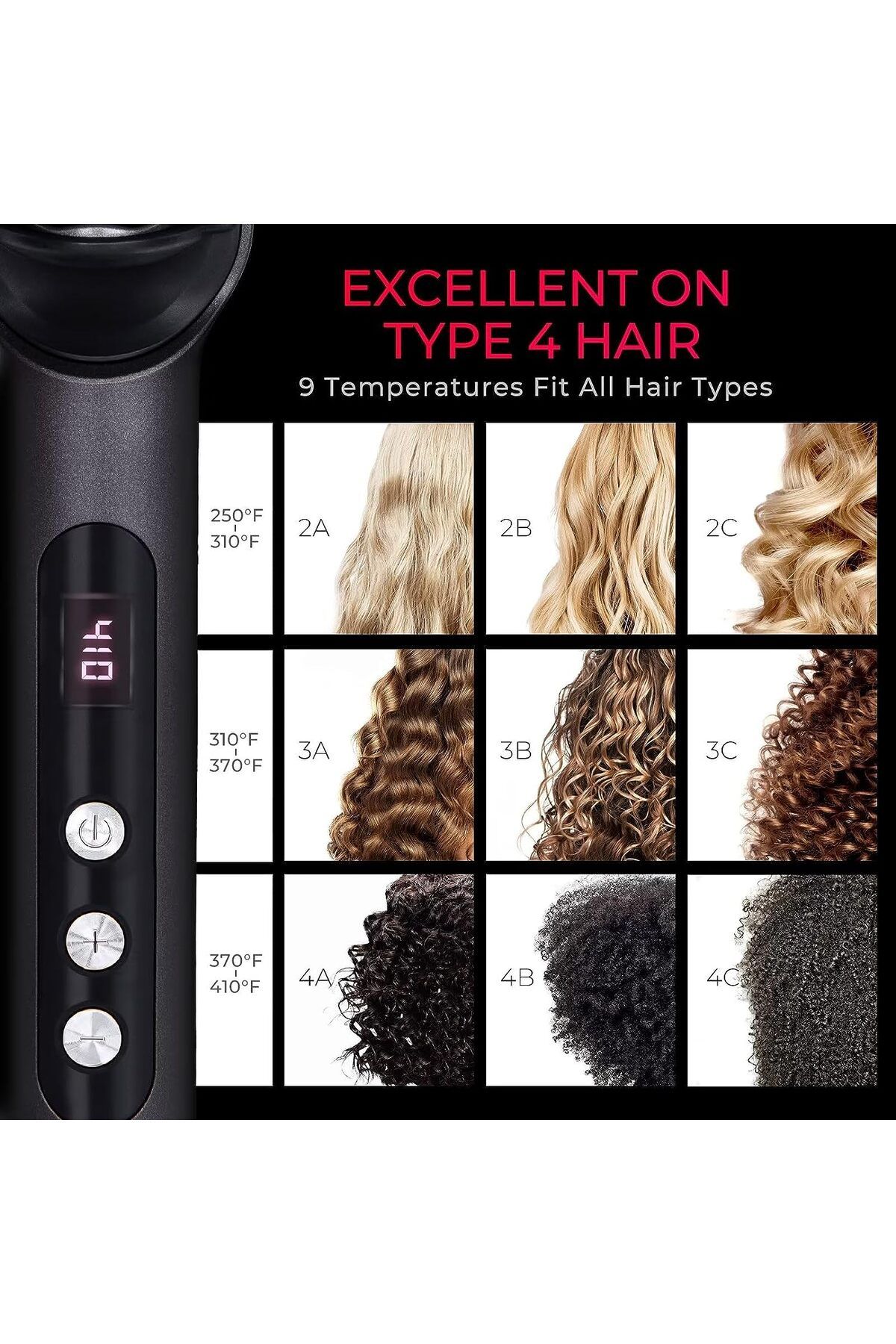TYMO-Ring Plus Ionic Hair Straightener Comb, Nano Titanium Coated, LED Screen 4