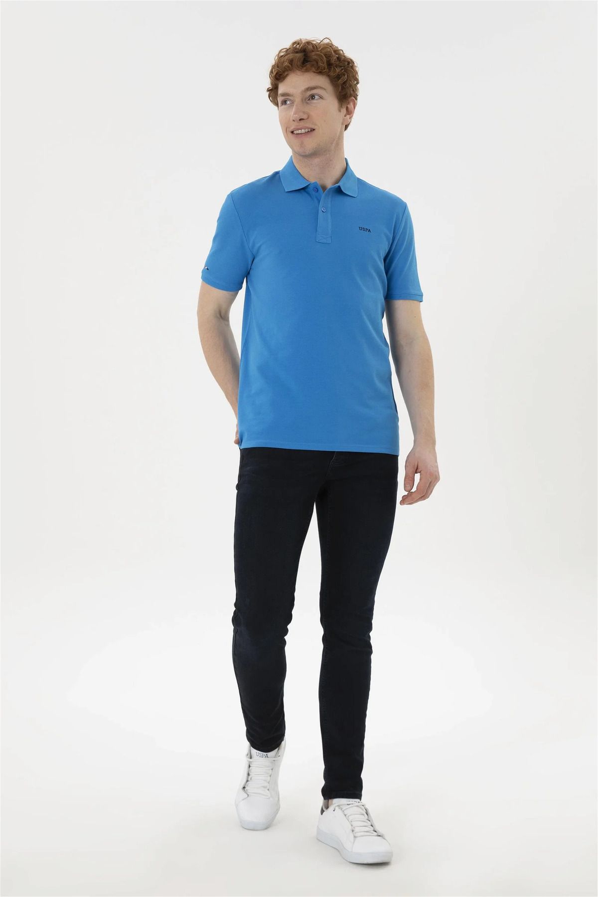 تی شرت یقه پولو آبی مردانه پایه اصلی چوگان ASSN U.S. Polo Assn.