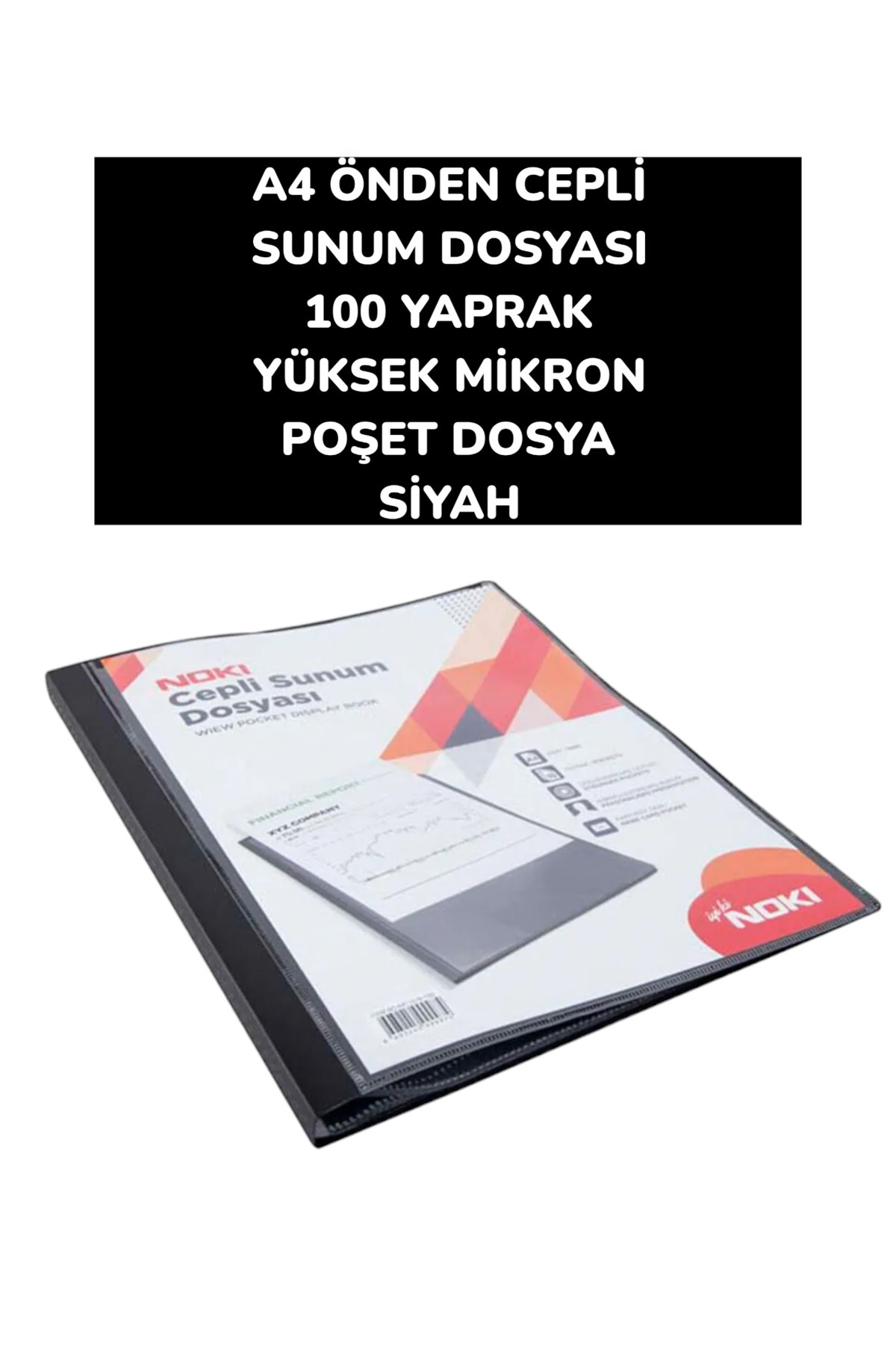 SEYFİKİRTASİYE A4 ÖNDEN CEPLİ  SUNUM DOSYASI 100 YAPRAK YÜKSEK MİKRON  POŞET DOSYA NOKİ